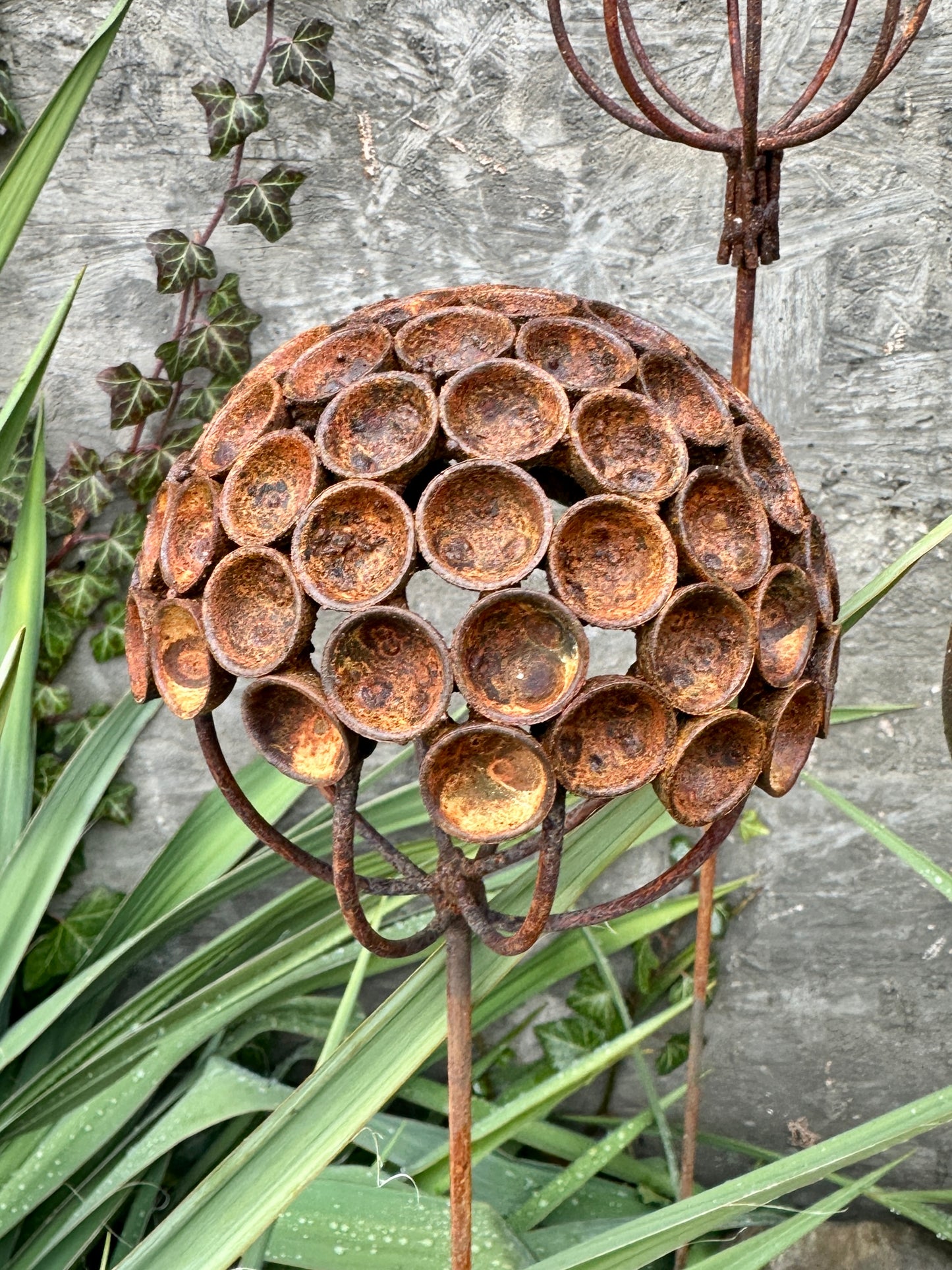 Set of 6 Rustic Metal Exotic Flowers – Handmade Garden Decor, Unique Landscaping Art, Bee & Butterfly Friendly