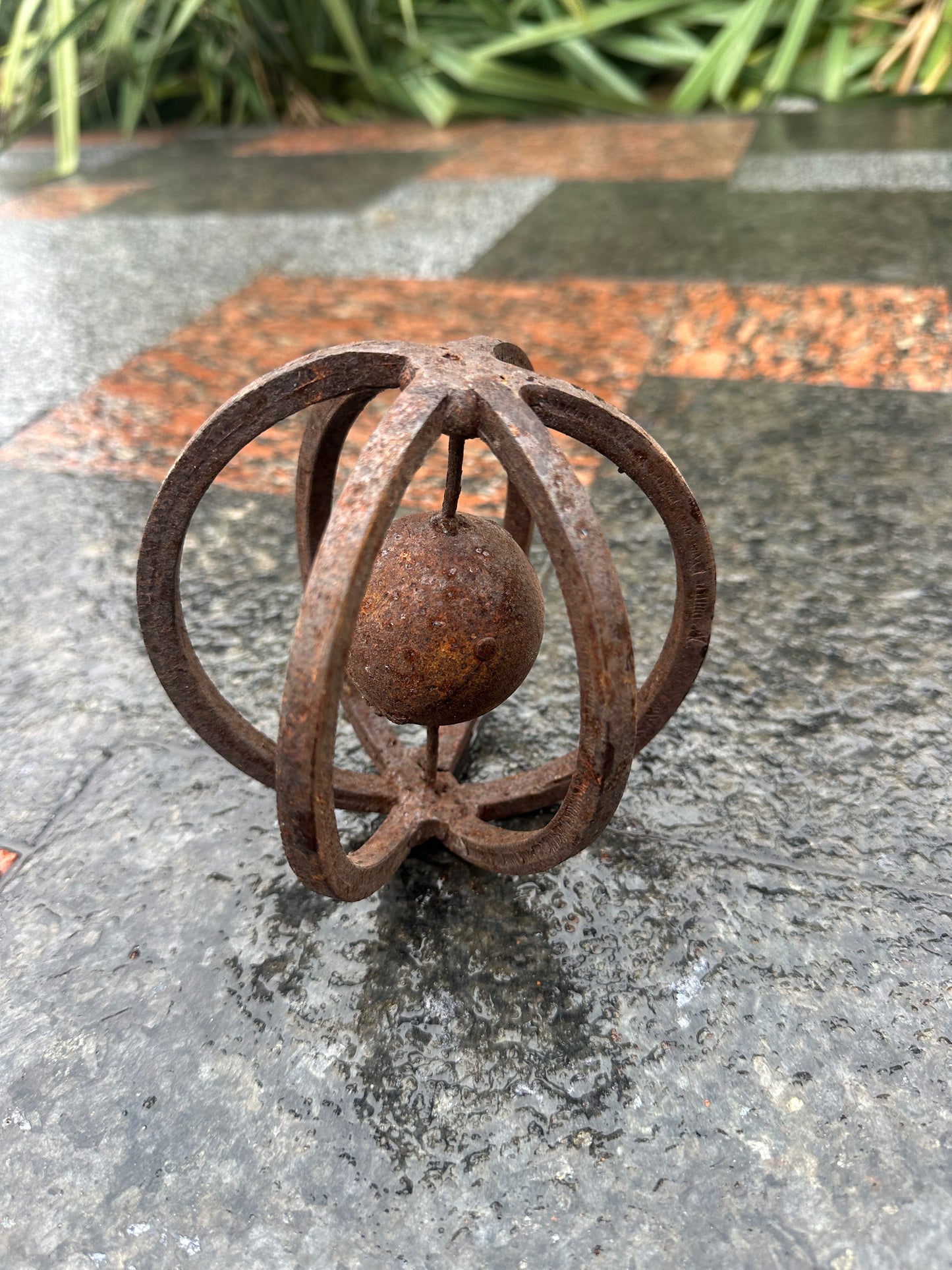 Rusty Metal 5’’ Sphere Outdoor Garden Decor