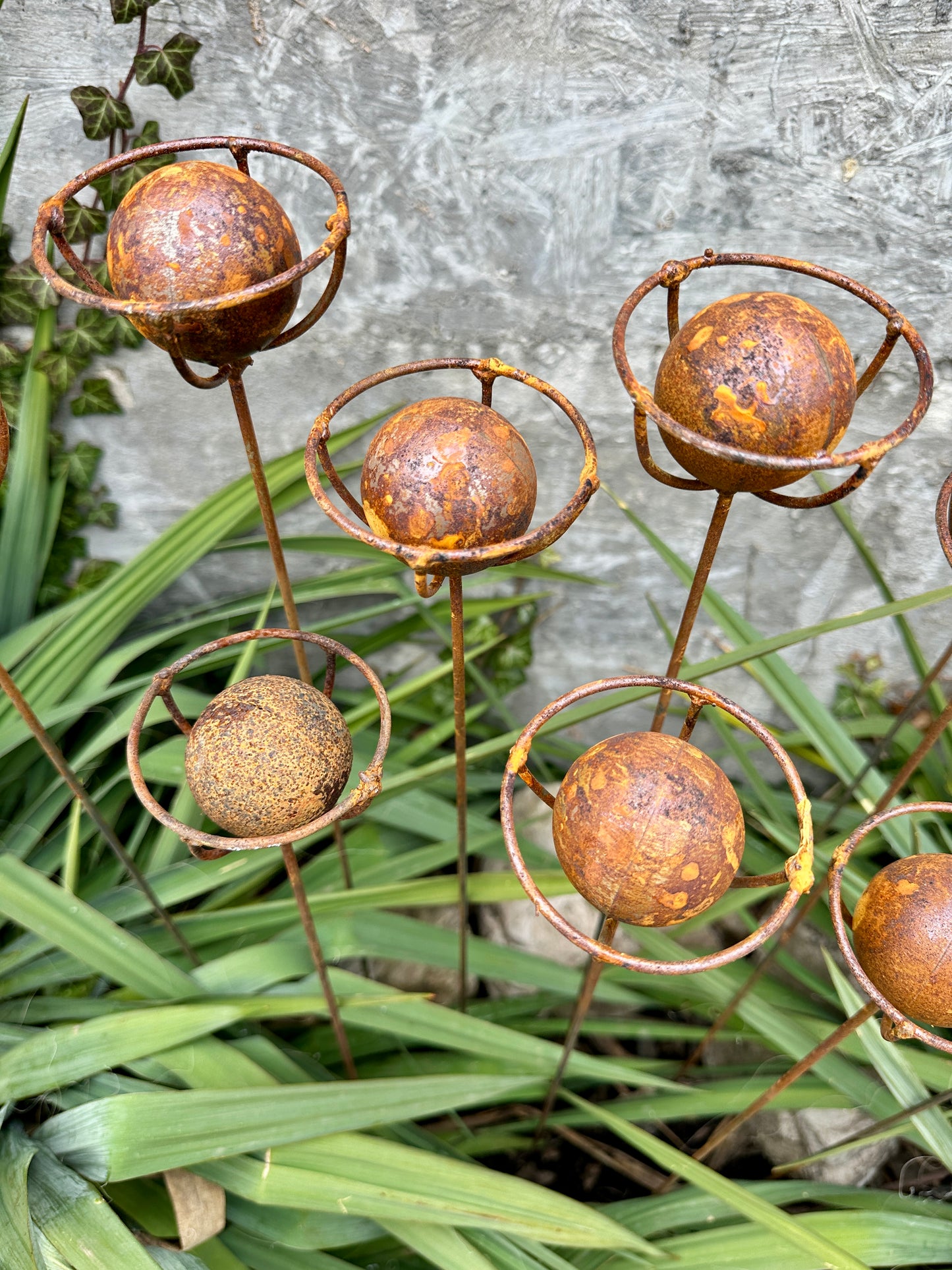 Rustic Metal Exotic Flowers, Set of 10 Handmade Garden Decor, Unique Landscaping Art, Outdoor Yard Art, Rustic Metal Floral Gift