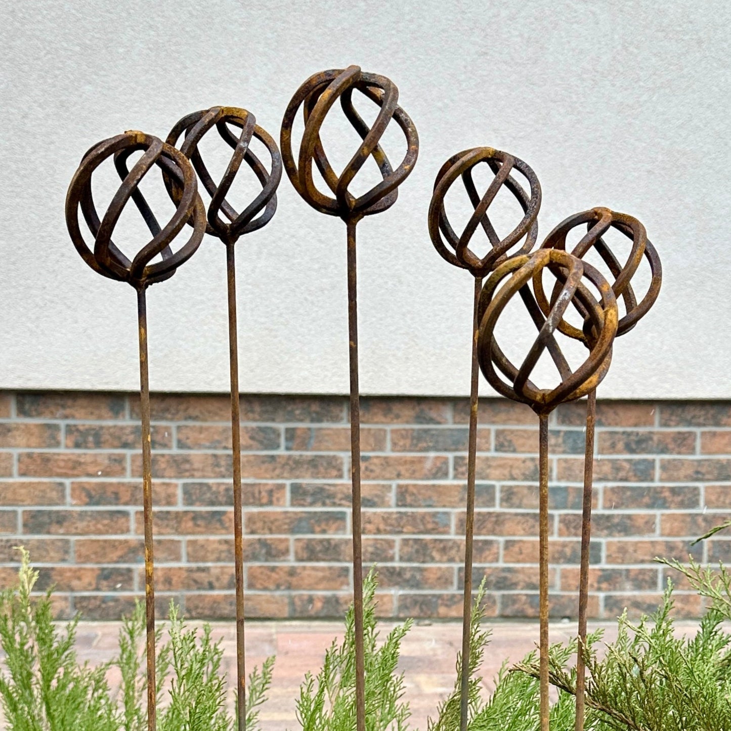 Rusty Metal Garden Outdoor Decor, Rusty Flowers Garden Stakes, Metal Garden Decor, Metal Yard Art, Modern Minimalist Garden Stakes