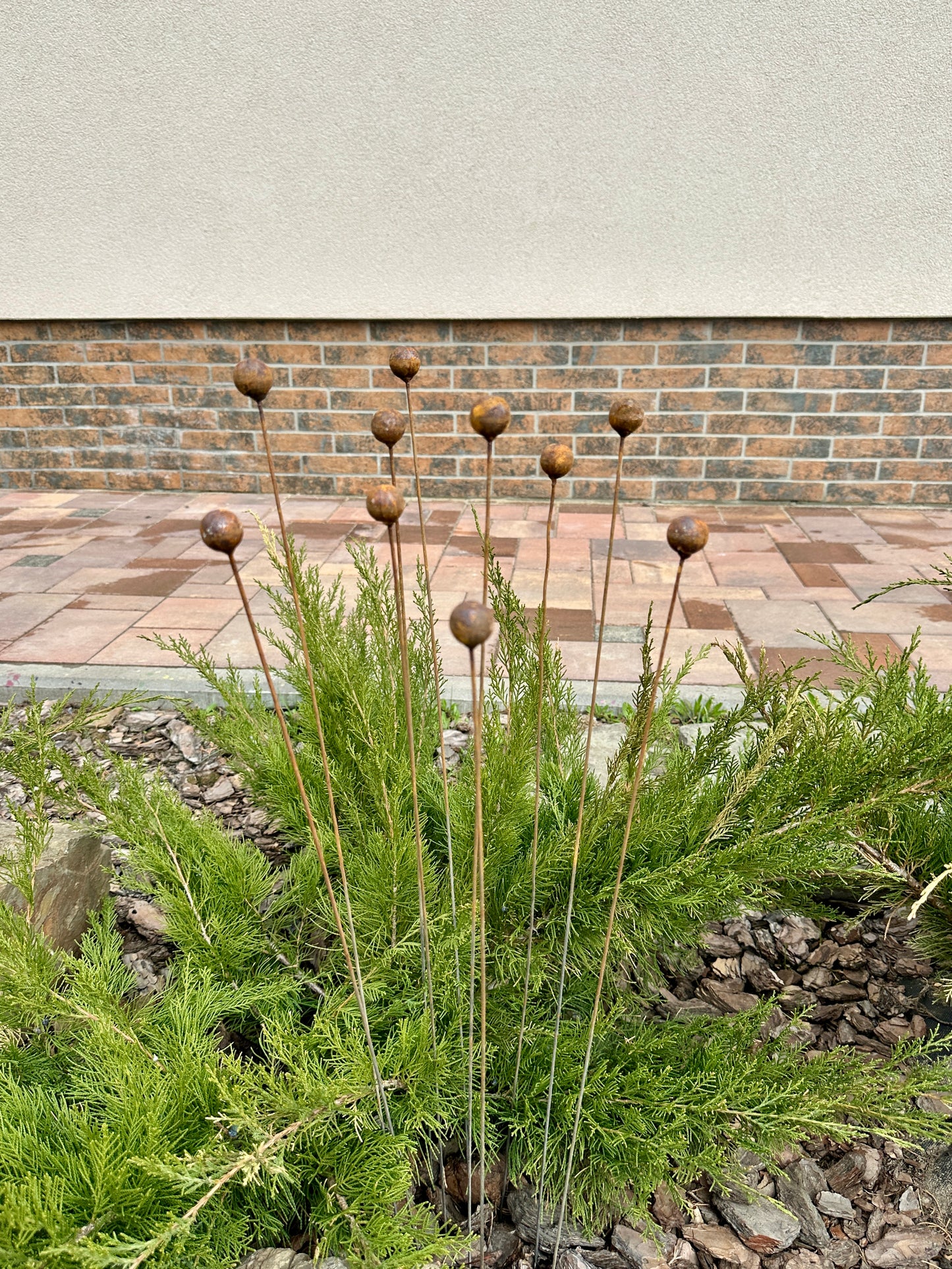 Rusty flowers set of 10, Metal Flower garden decor, Metal garden decor, metal yard art, outdoor metal decor, Rusty metal garden decor