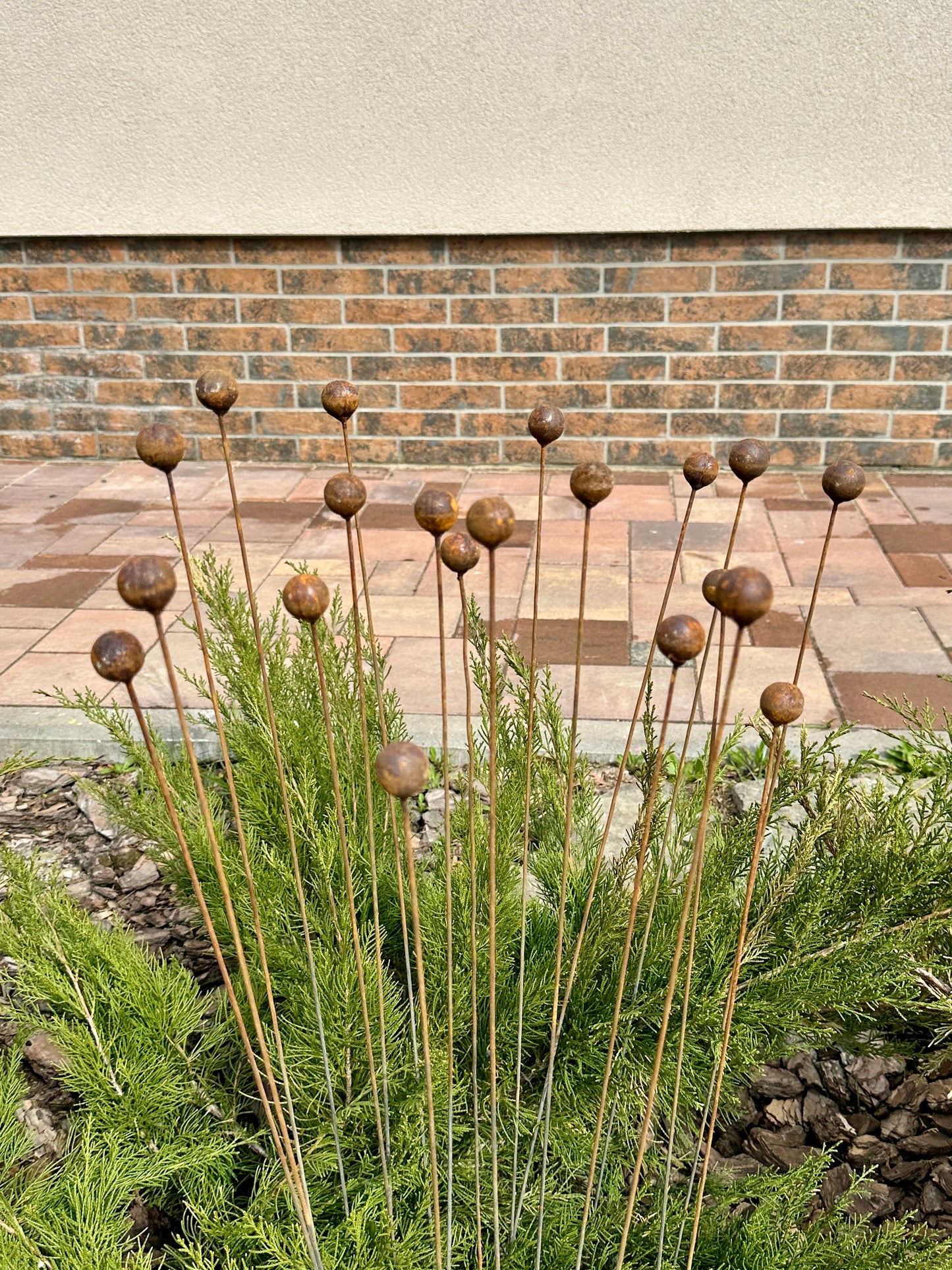 Rusty flowers set of 20, Metal Flower garden decor, Metal garden decor, metal yard art, outdoor metal decor, Rusty metal garden decor