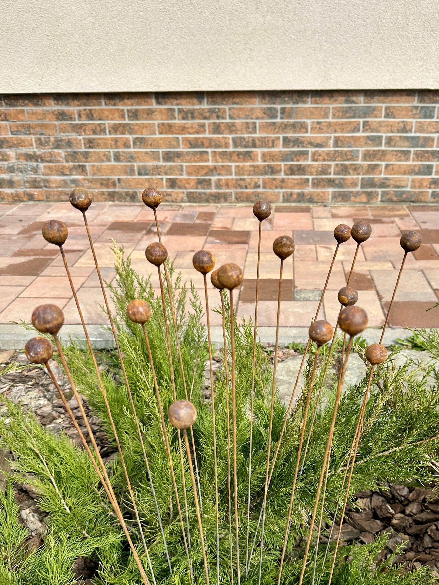 Rusty flowers set of 20, Metal Flower garden decor, Metal garden decor, metal yard art, outdoor metal decor, Rusty metal garden decor