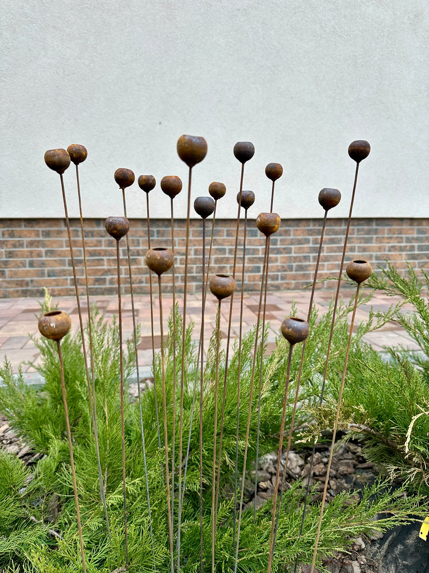 Rusty tiny flowers set of 20, Flowers garden decor, Metal rain catchers, metal yard art, outdoor metal decor, Authentic metal garden decor
