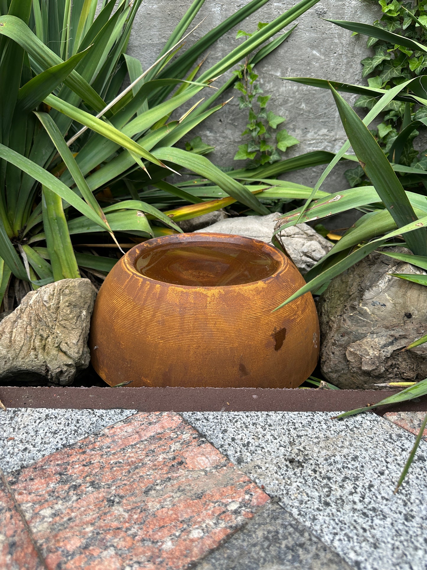 Rain Catcher Outdoor Garden Decor, Bird, Insect Water Station, Bee & Butterfly Feeder, Rustic Yard Art