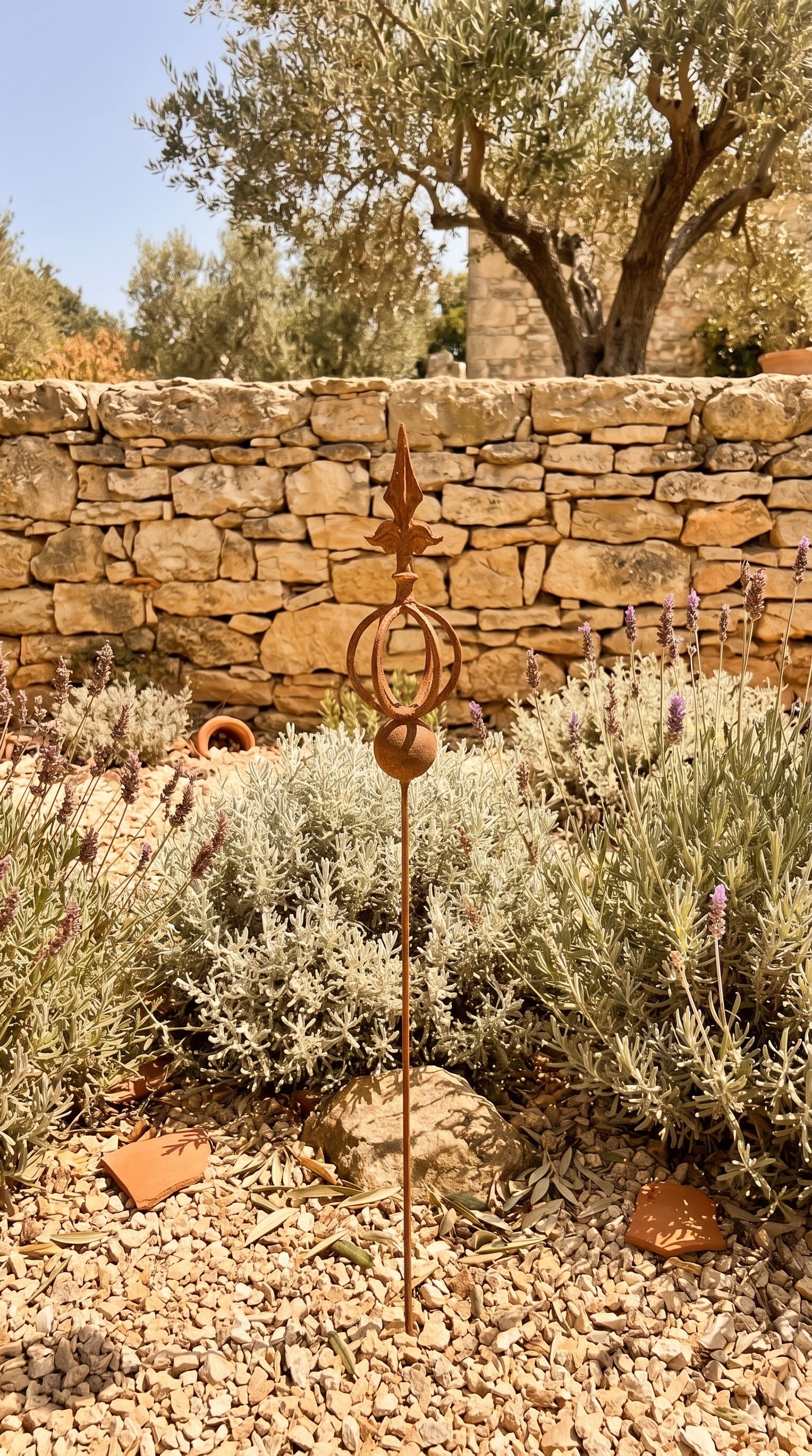 Estacas metálicas oxidadas para jardín, remate de jardín oxidado, decoración metálica para jardín, decoración metálica de jardín para exterior, decoración metálica oxidada para jardín