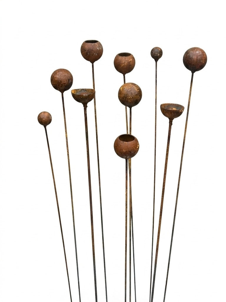 Handcrafted Rustic Metal Wildflower Set – Delicate Garden Stakes & Miniature Yard Art