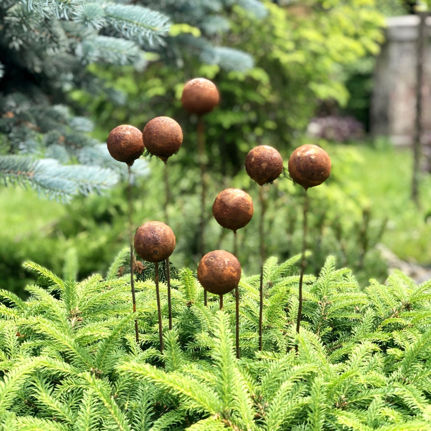 Rusty flowers set of 8, Flowers garden decor, Metal garden decor, metal yard art, outdoor metal decor, Rusty metal garden decor
