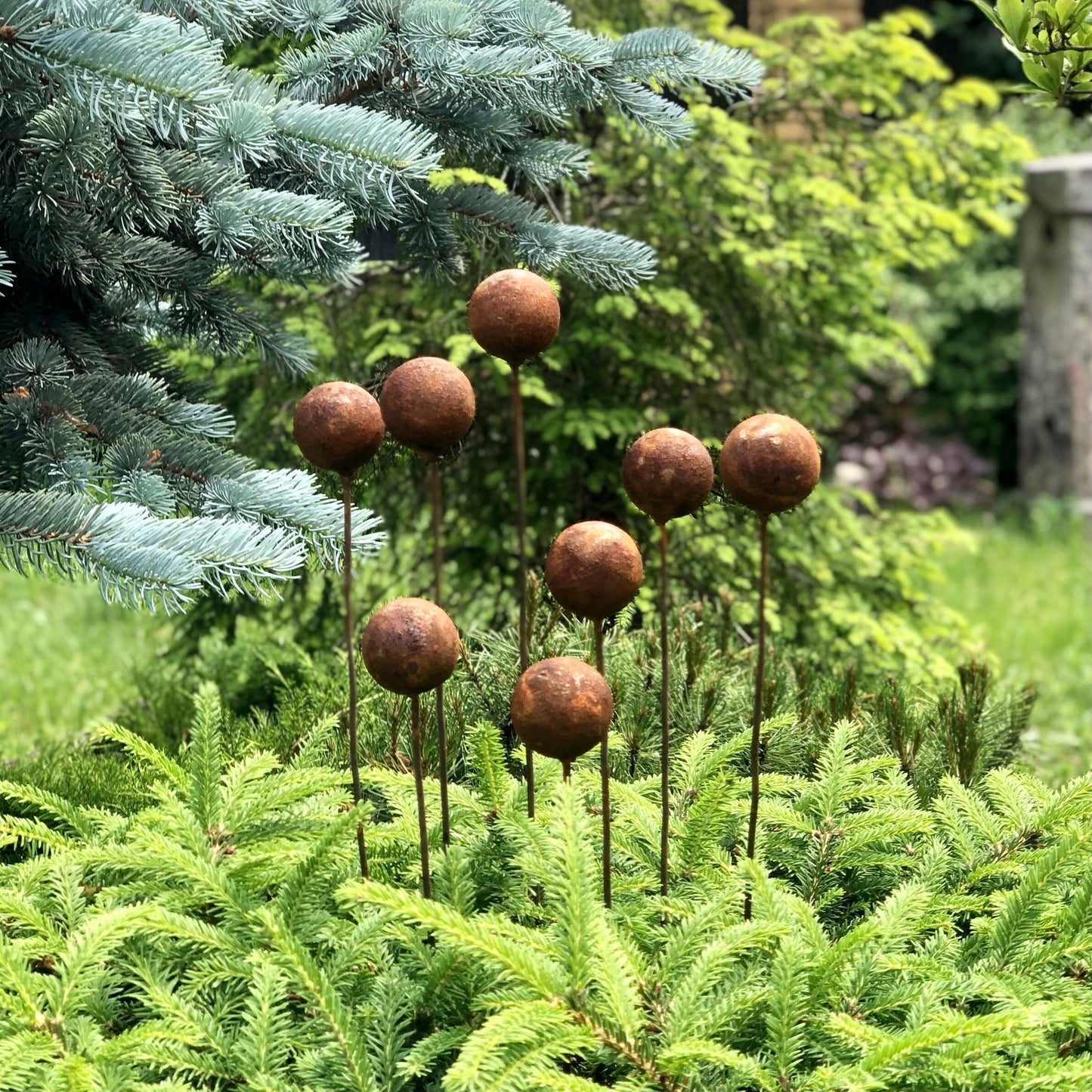 Rusty flowers set of 8, Flowers garden decor, Metal garden decor, metal yard art, outdoor metal decor, Rusty metal garden decor