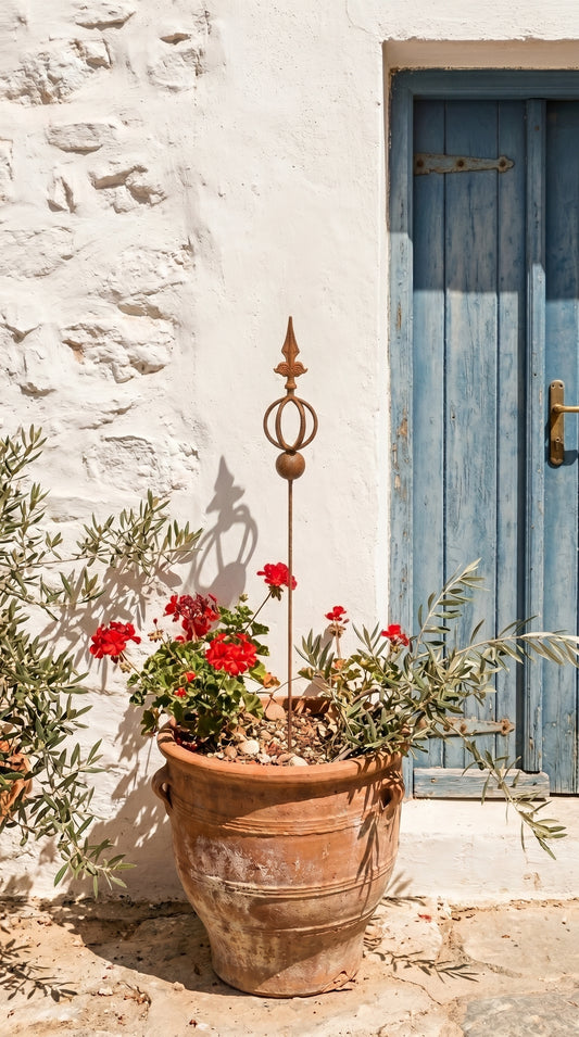 Estacas metálicas oxidadas para jardín, remate de jardín oxidado, decoración metálica para jardín, decoración metálica de jardín para exterior, decoración metálica oxidada para jardín