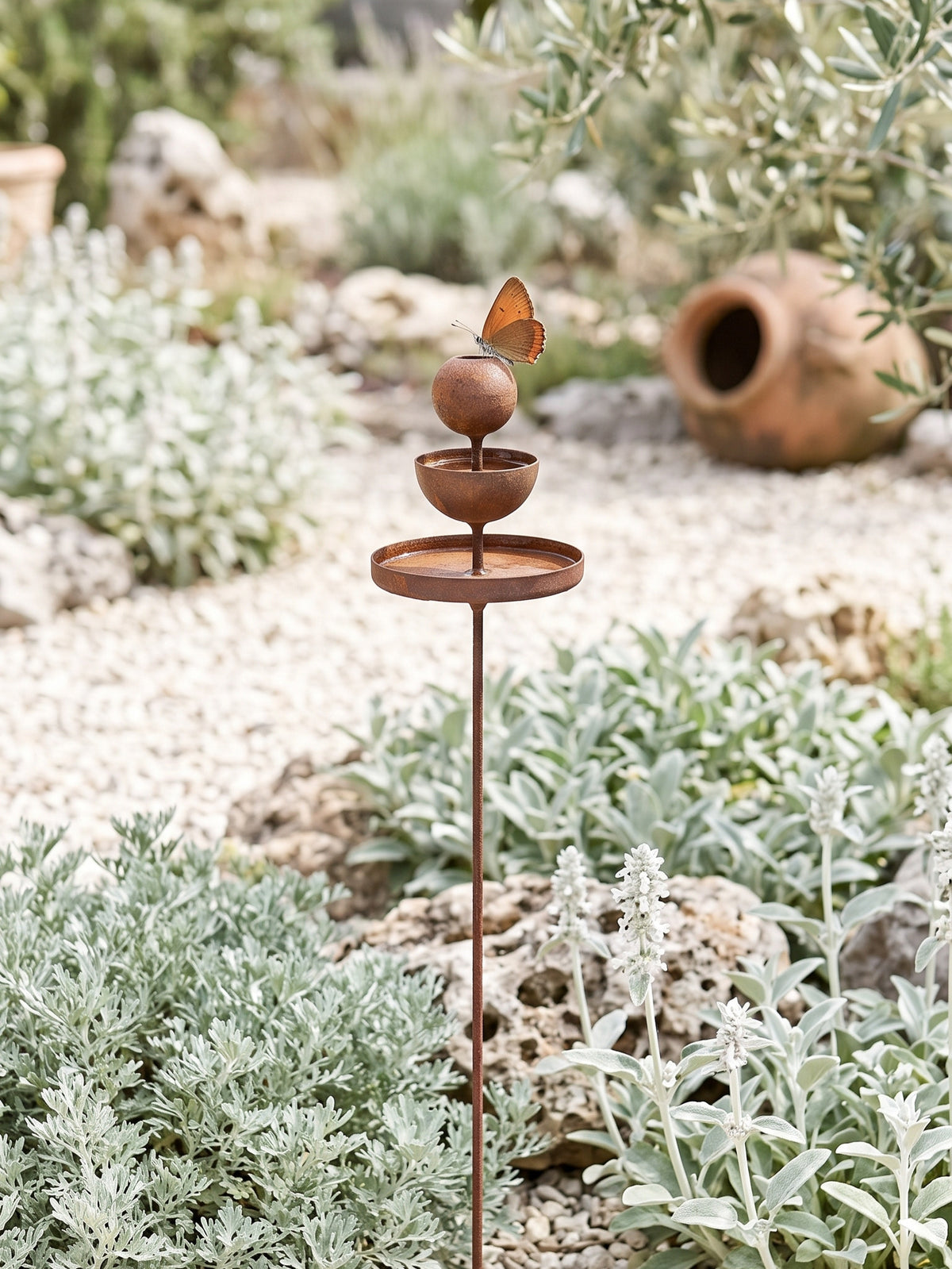 Bestselling Rusted Metal Rain Catcher & Pollinator Water Station – Functional Garden Art