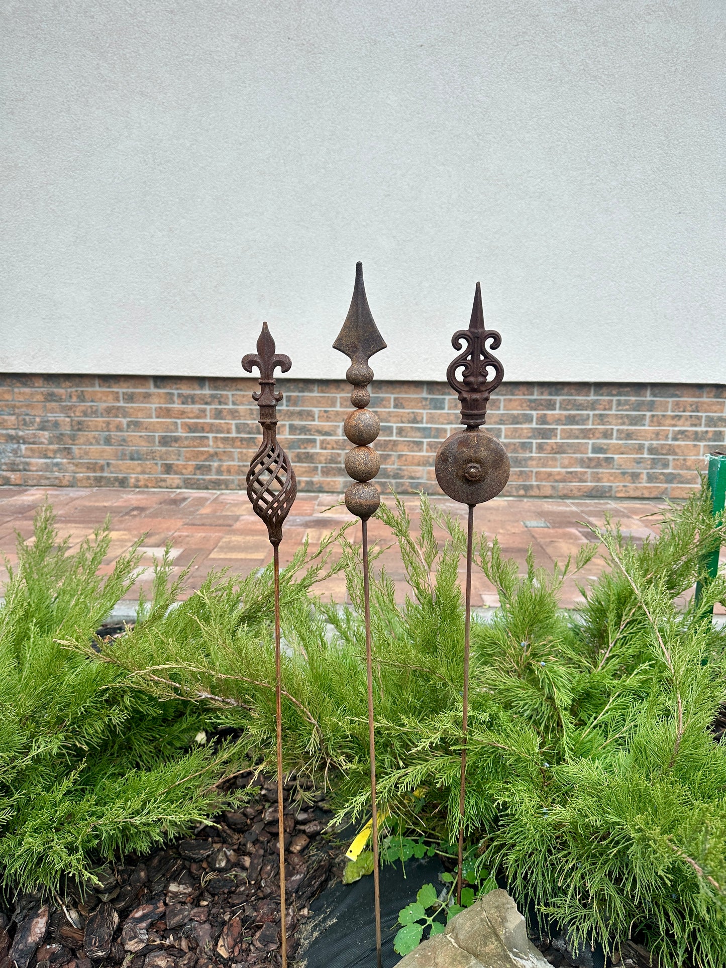 Rusty Garden Finial – Metal Garden Stakes, Rustic Yard Art, Flower Pot Decor, Garden Art, Unique Gift Idea