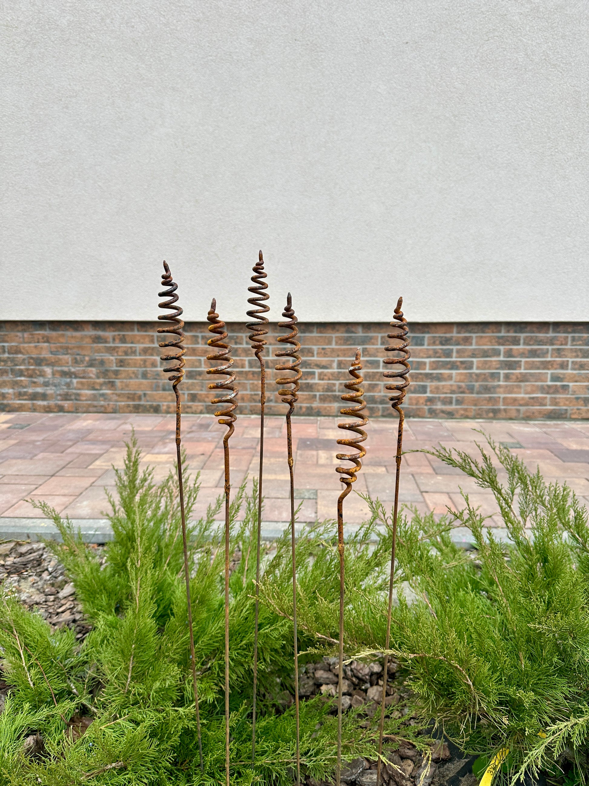 Rusty flowers set of 6, Flowers garden decor, Metal garden decor, metal yard art, outdoor metal decor, Rusty metal garden decor