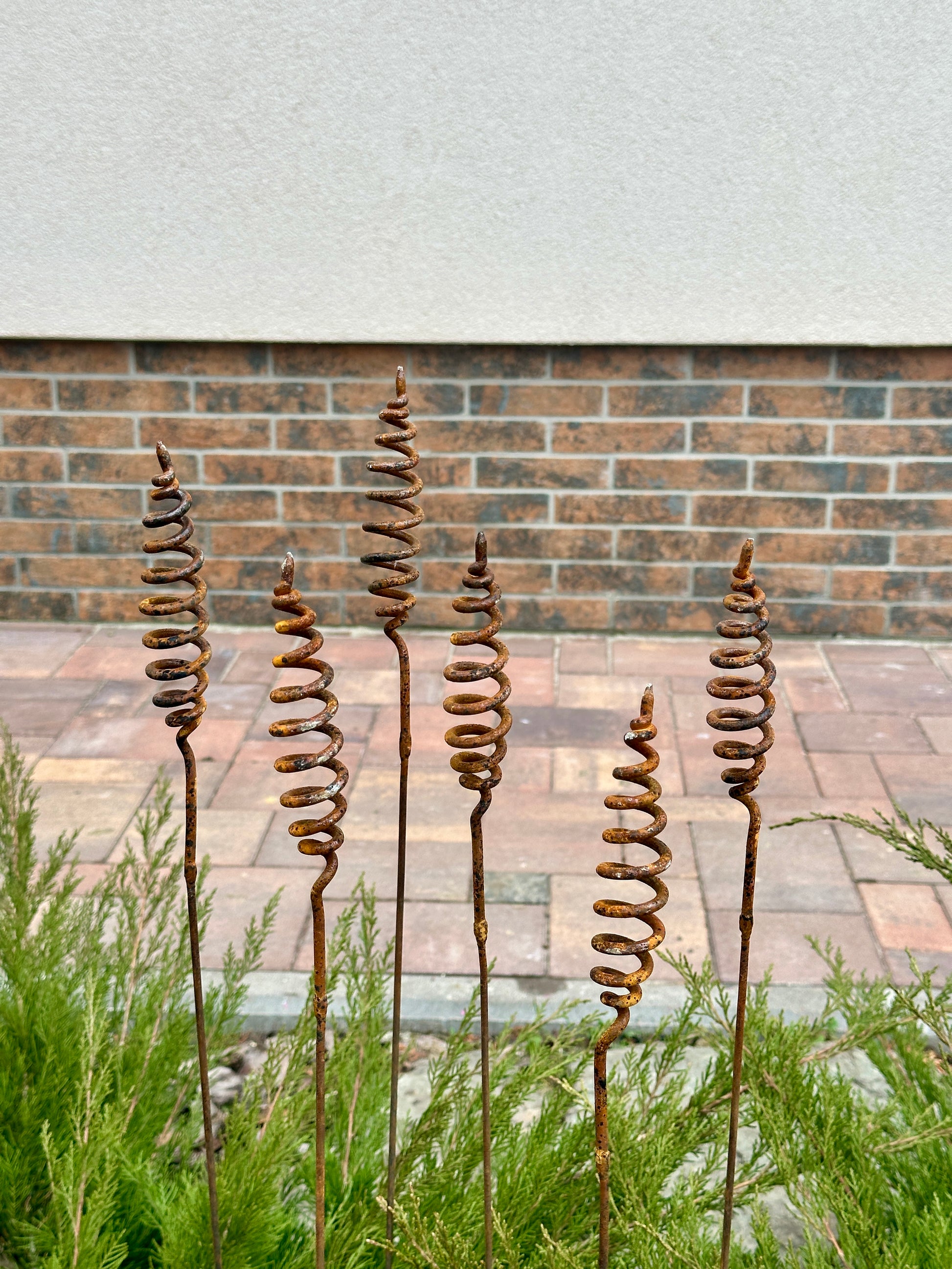 Rusty flowers set of 6, Flowers garden decor, Metal garden decor, metal yard art, outdoor metal decor, Rusty metal garden decor