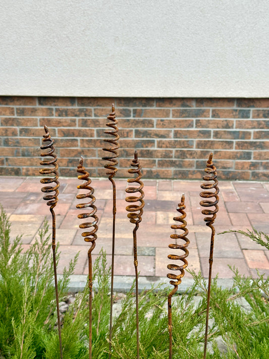 Rusty flowers set of 6, Flowers garden decor, Metal garden decor, metal yard art, outdoor metal decor, Rusty metal garden decor