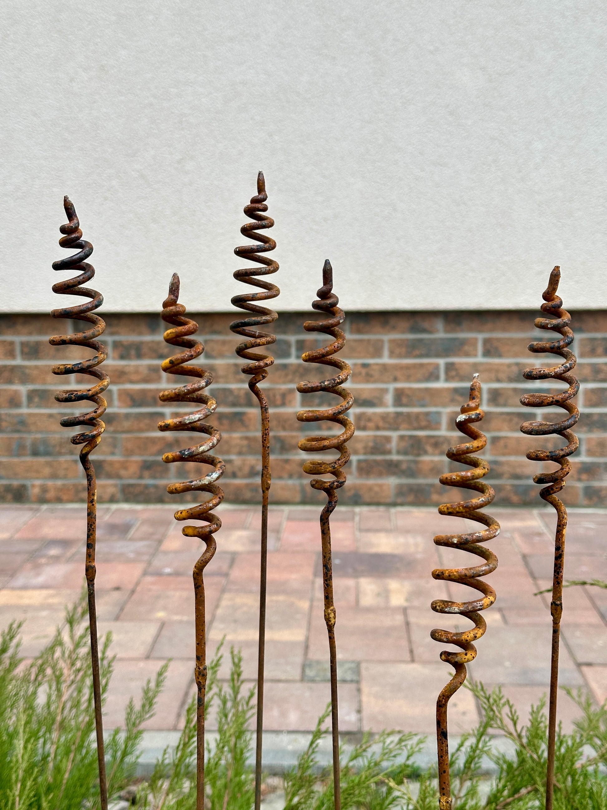 Rusty flowers set of 6, Flowers garden decor, Metal garden decor, metal yard art, outdoor metal decor, Rusty metal garden decor