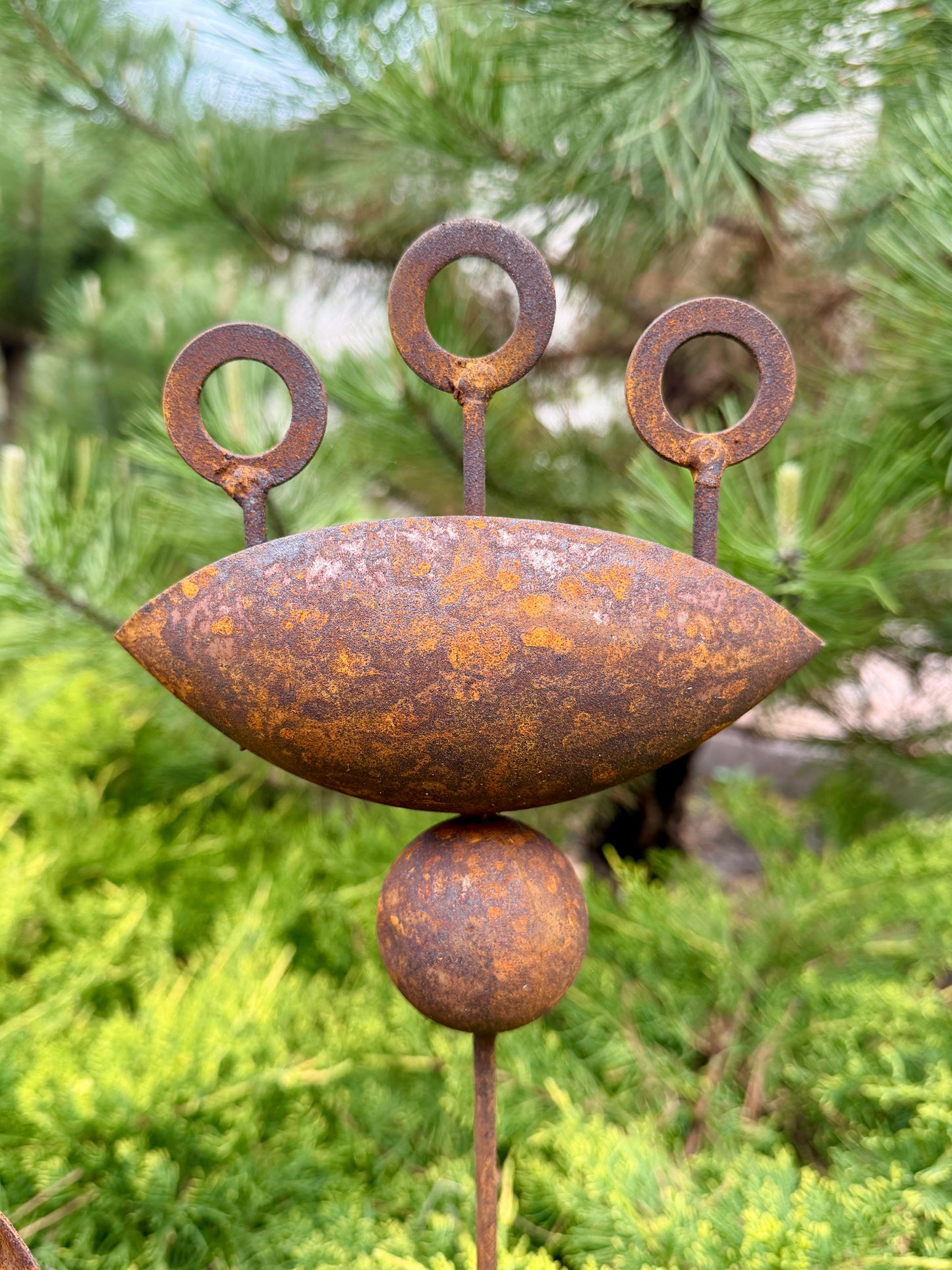 Set of 3 Rustic Metal Exotic Flowers, Garden Decorations, Rustic Landscaping, Garden Art