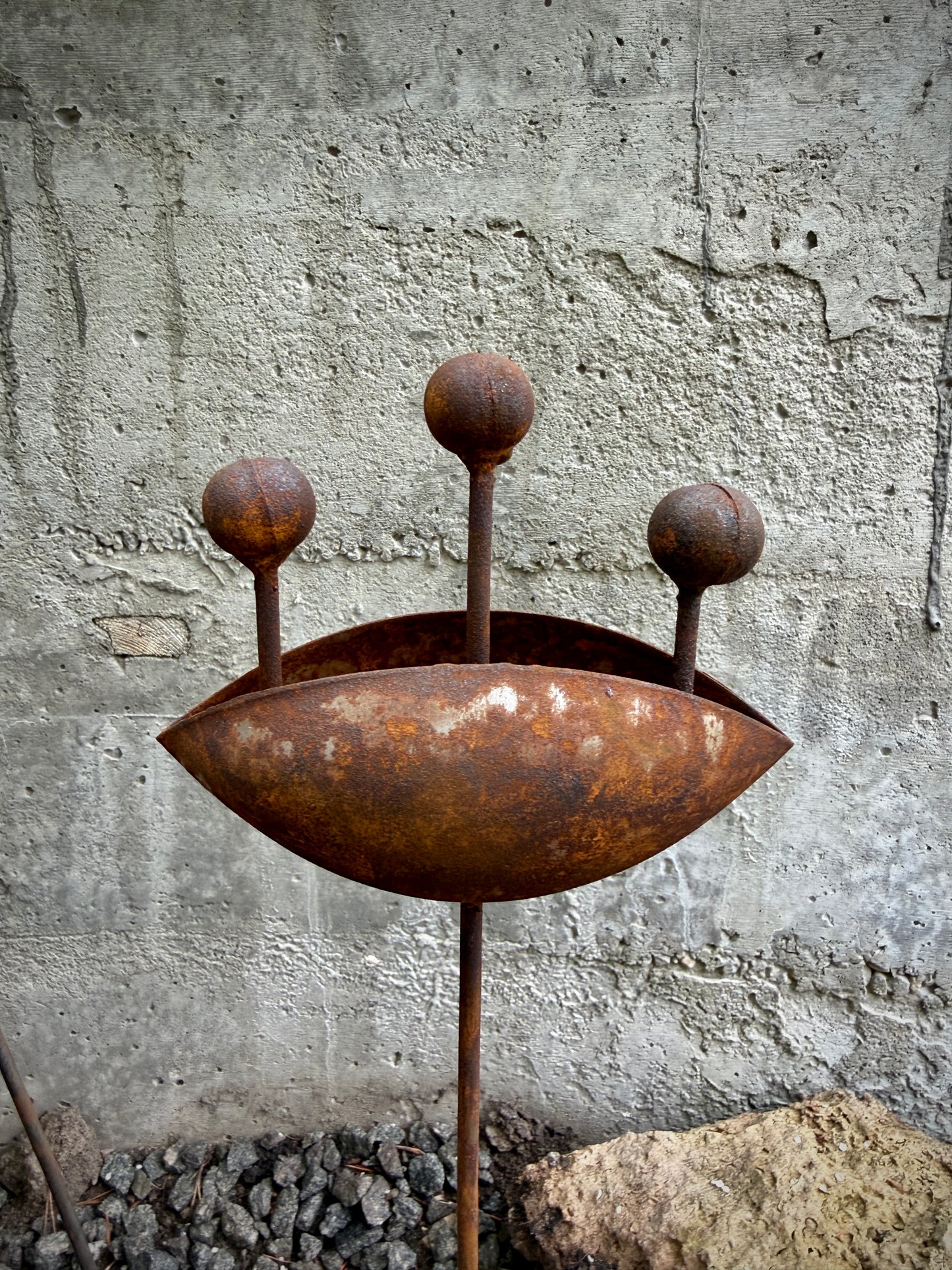Set of 3 Rustic Metal Exotic Flowers, Garden Decorations, Rustic Landscaping, Garden Art