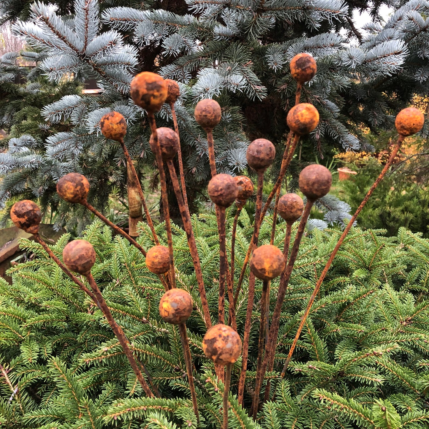 Rusty flowers set of 20, Metal Flower garden decor, Metal garden decor, metal yard art, outdoor metal decor, Rusty metal garden decor