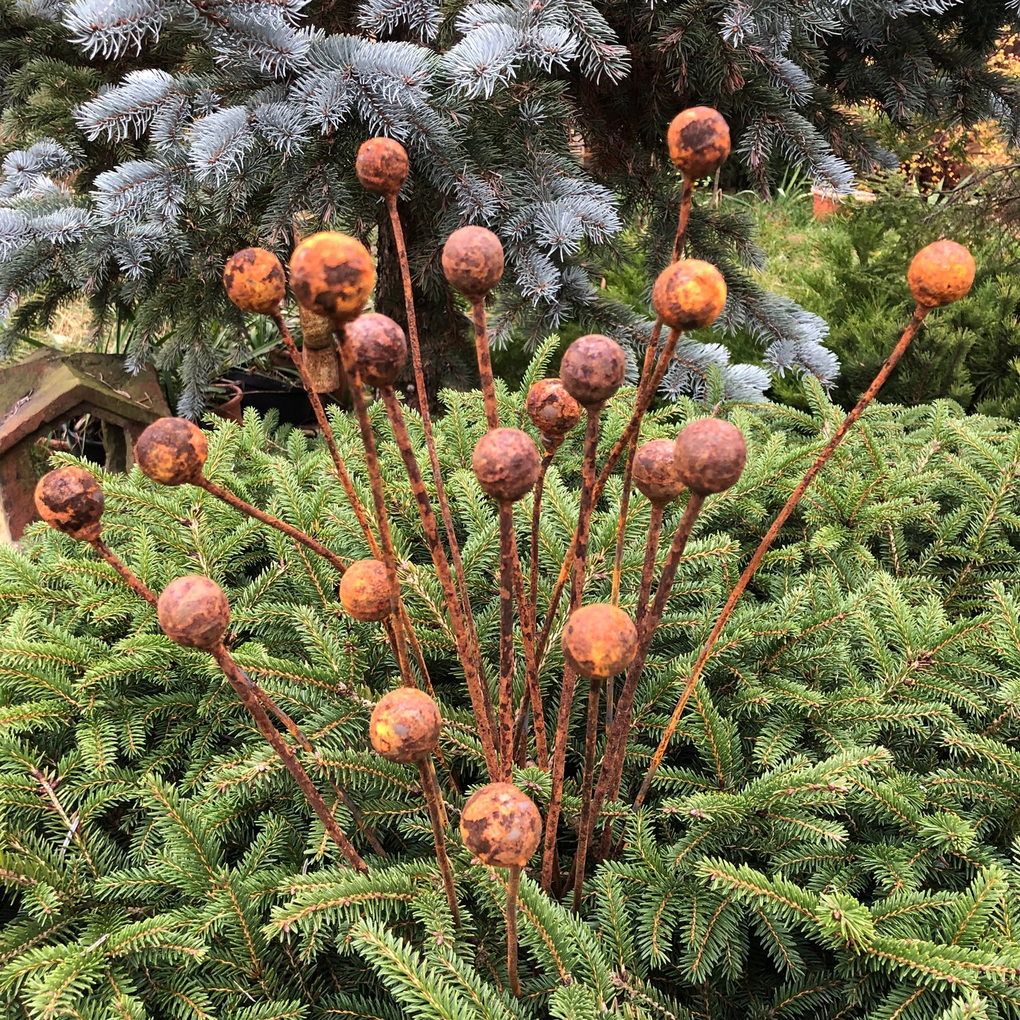 Rusty flowers set of 20, Metal Flower garden decor, Metal garden decor, metal yard art, outdoor metal decor, Rusty metal garden decor