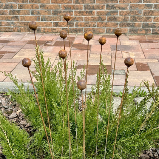 Rusty flowers set of 10, Metal Flower garden decor, Metal garden decor, metal yard art, outdoor metal decor, Rusty metal garden decor