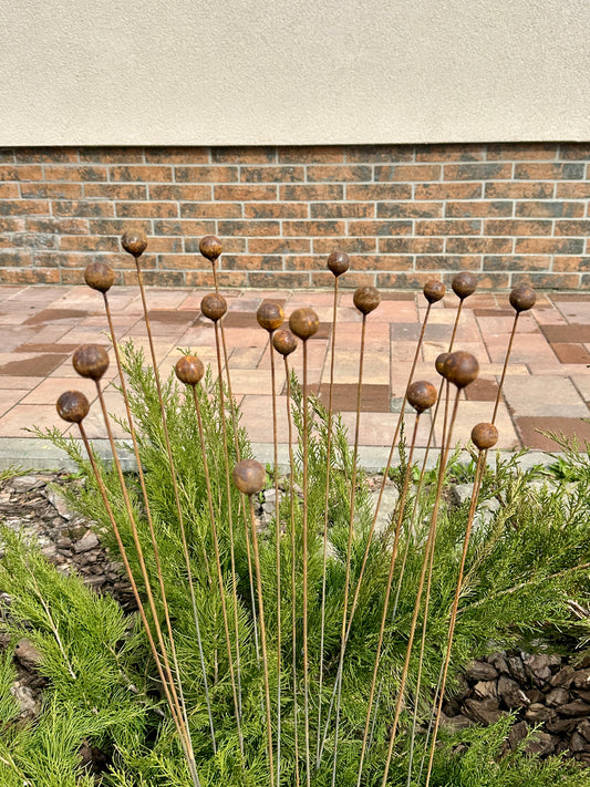 Іржаві квіти набір 20 шт., Металевий декор для квітника, Металевий декор для саду, мистецтво з металевого двору, зовнішній металевий декор, Іржавий металевий декор для саду