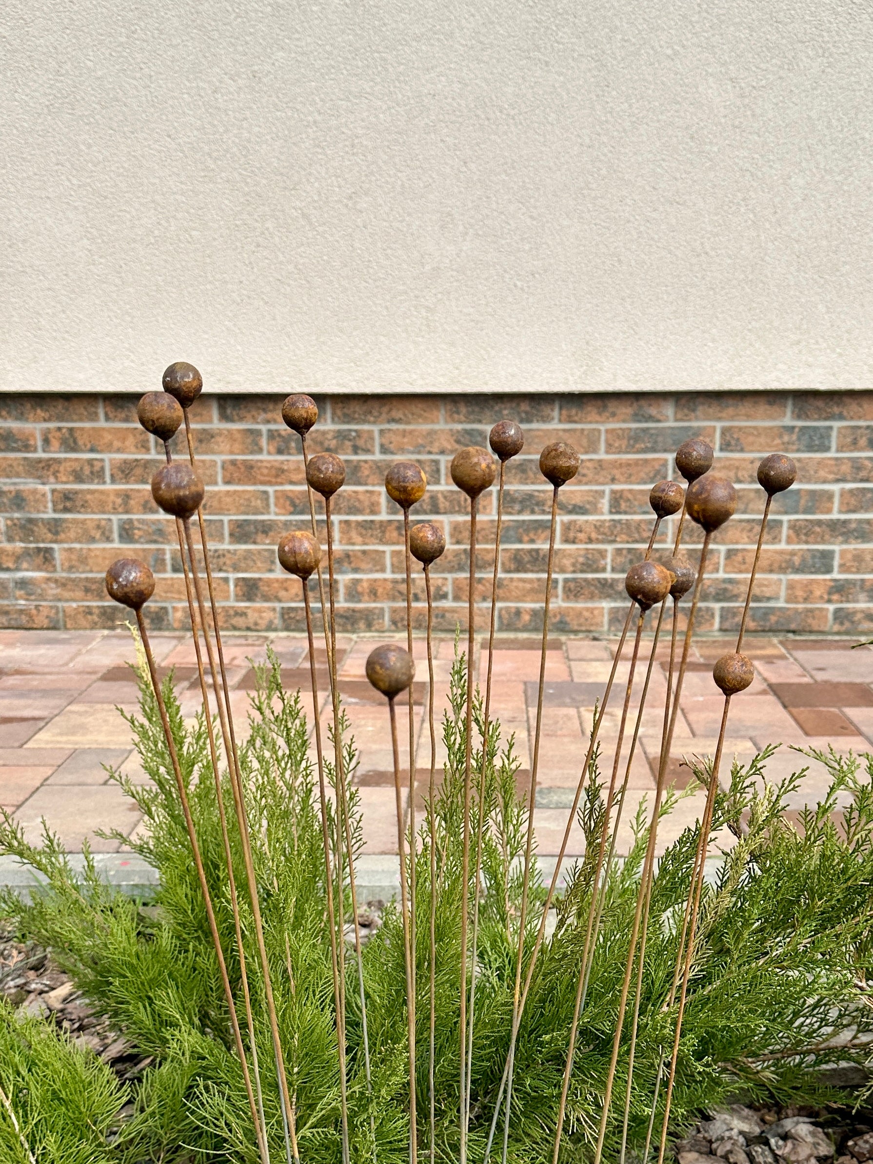 Rusty flowers set of 20, Metal Flower garden decor, Metal garden decor, metal yard art, outdoor metal decor, Rusty metal garden decor