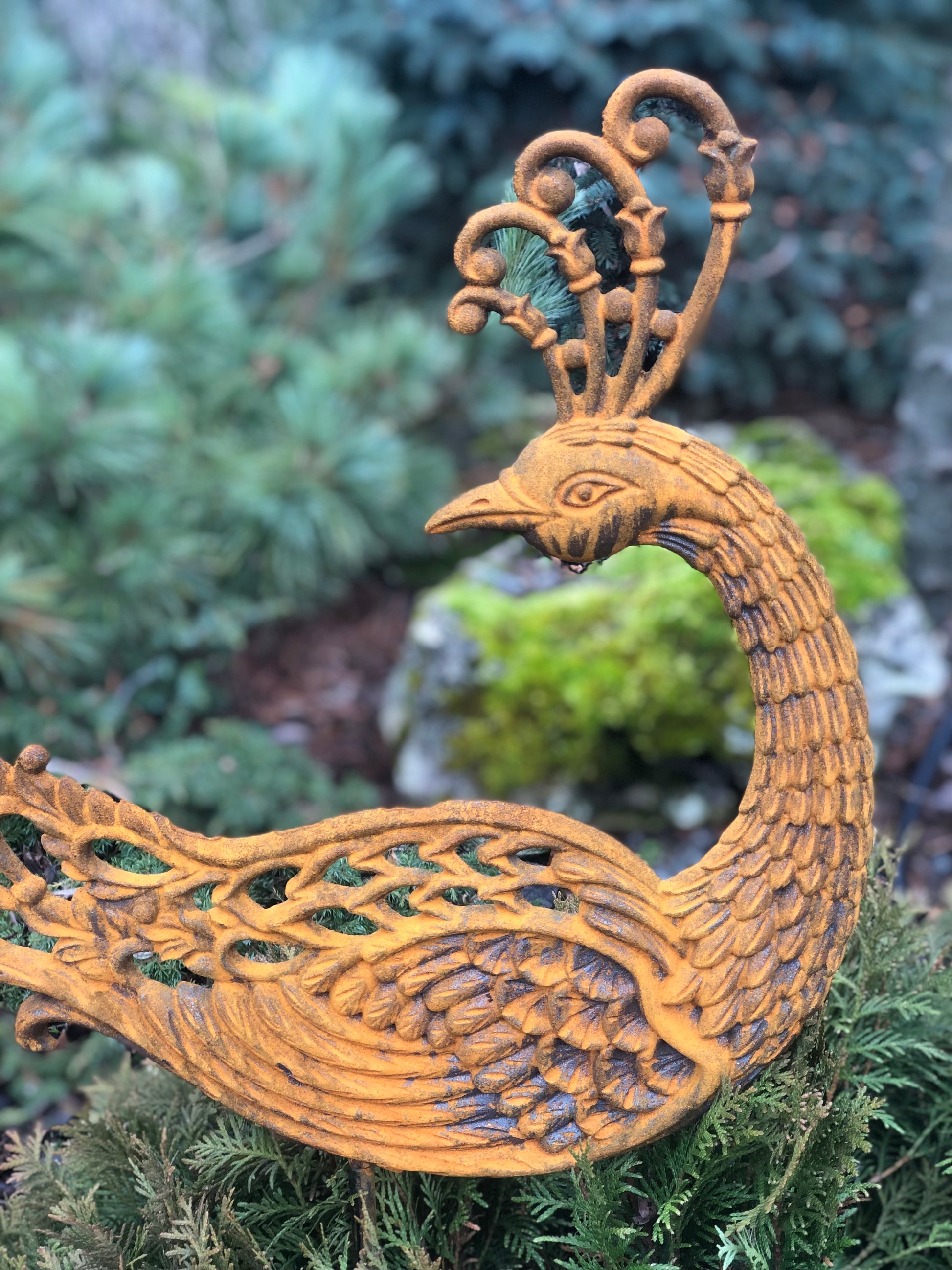 Rusty Bird garden finial, Rusty Metal garden stakes, Metal garden decor, metal bird art, outdoor metal decor, Rusty Bird metal garden decor