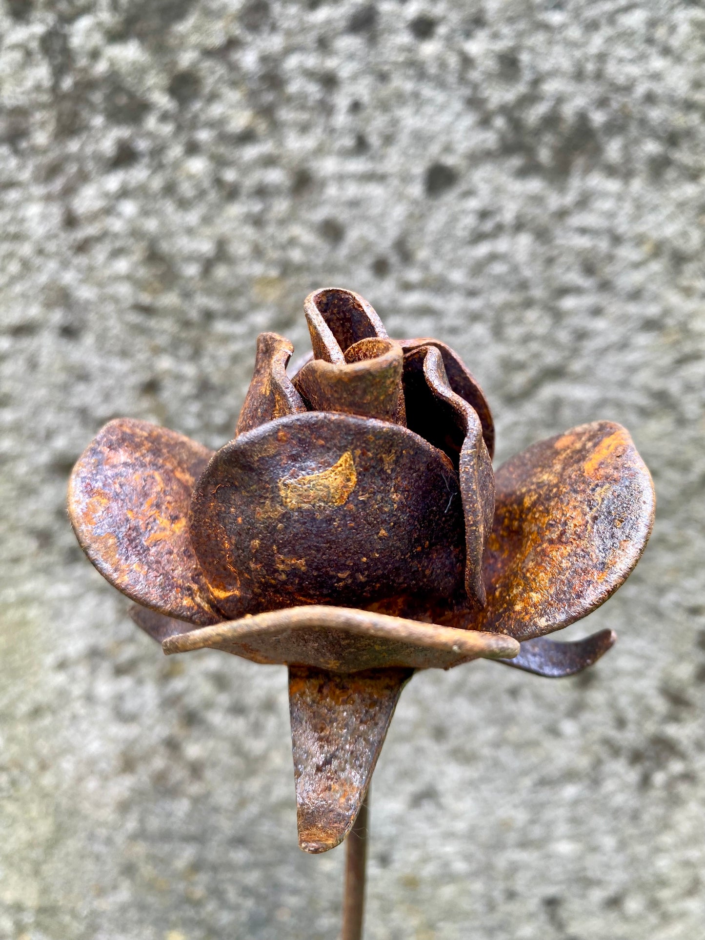 Rusty flowers set of 6, 6 Rusty roses garden stakes, Metal garden decor, metal yard art, outdoor metal decor, Rusty metal garden decor