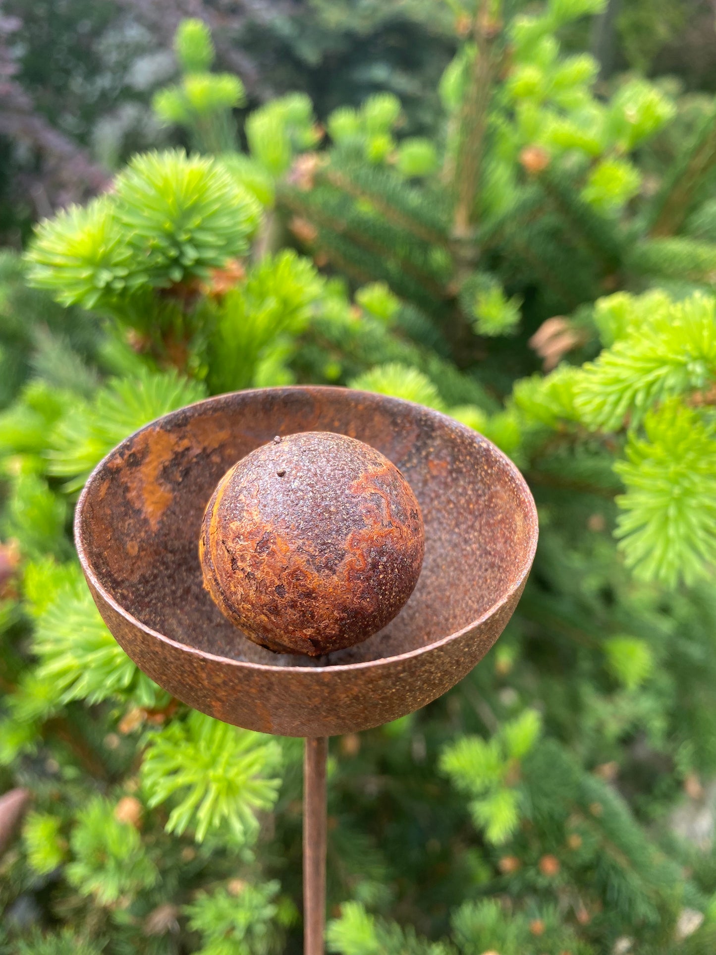 Set of 6 rusty flowers, Metal garden decorations, Yard art, Outdoor metal decor, Rusty metal rain catchers, beautiful garden stakes