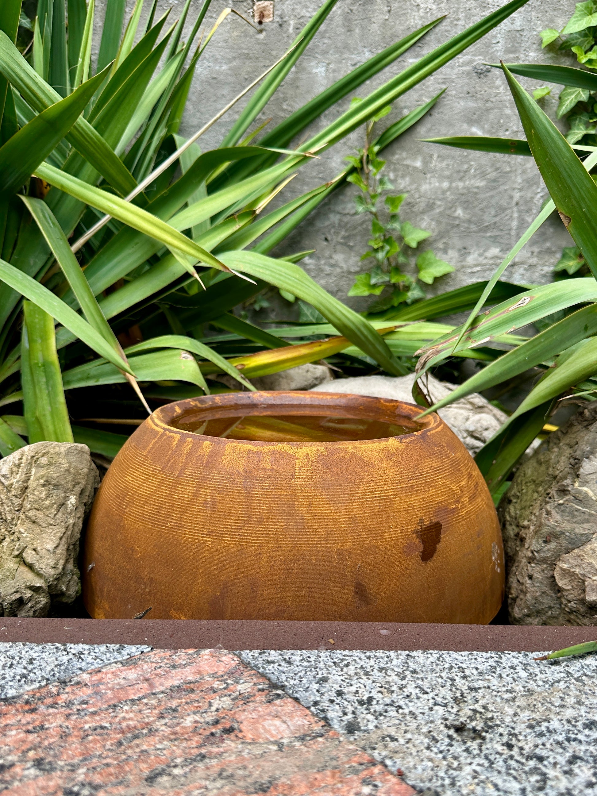 Rain Catcher Outdoor Garden Decor, Bird, Insect Water Station, Bee & Butterfly Feeder, Rustic Yard Art
