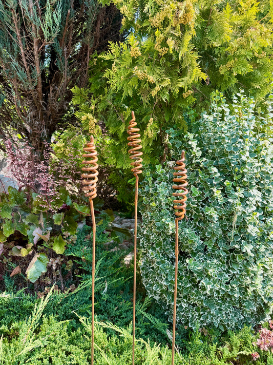 Rostige Blumen 12er Set, Blumen Garten Dekor, Metall Garten Dekor, Metall Garten Kunst, Outdoor Metall Dekor, Rostiges Metall Garten Dekor