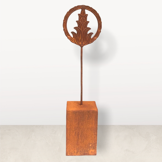 Decoración para el hogar de metal oxidado, escultura de remate de metal oxidado para el hogar, decoración de hierro oxidado, decoración rústica, decoración rústica para el hogar, decoración oxidada, escultura rústica