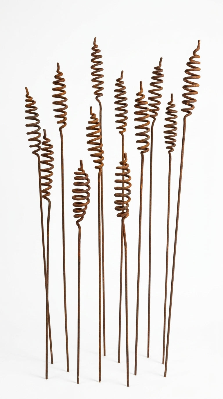 Rostige Blumen 12er Set, Blumen Garten Dekor, Metall Garten Dekor, Metall Garten Kunst, Outdoor Metall Dekor, Rostiges Metall Garten Dekor