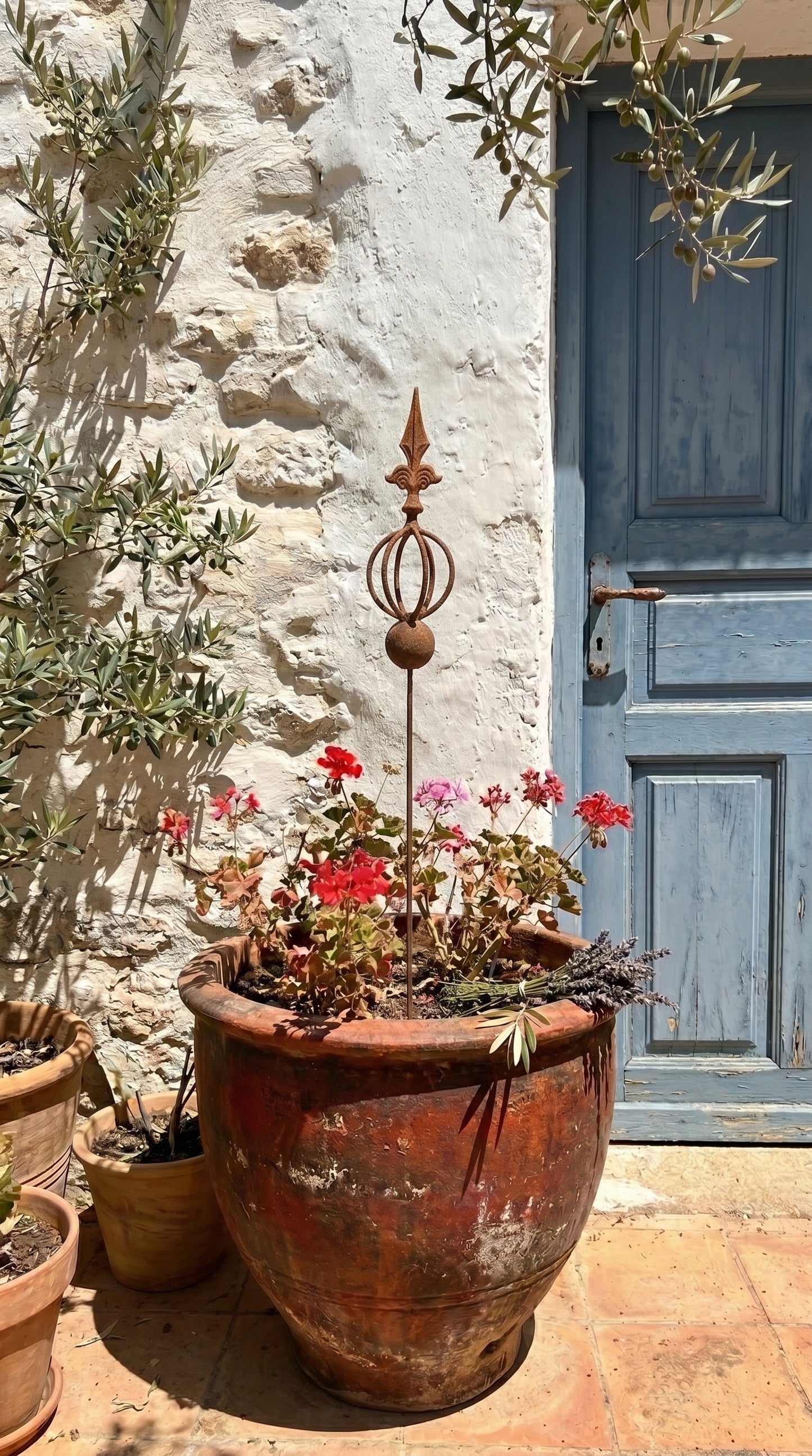 Estacas metálicas oxidadas para jardín, remate de jardín oxidado, decoración metálica para jardín, decoración metálica de jardín para exterior, decoración metálica oxidada para jardín