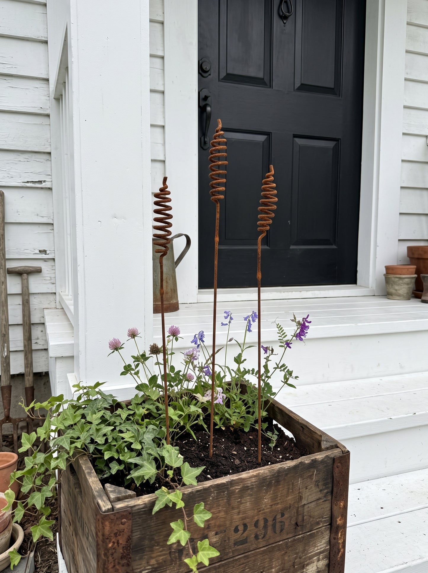 Rostige Blumen 12er Set, Blumen Garten Dekor, Metall Garten Dekor, Metall Garten Kunst, Outdoor Metall Dekor, Rostiges Metall Garten Dekor