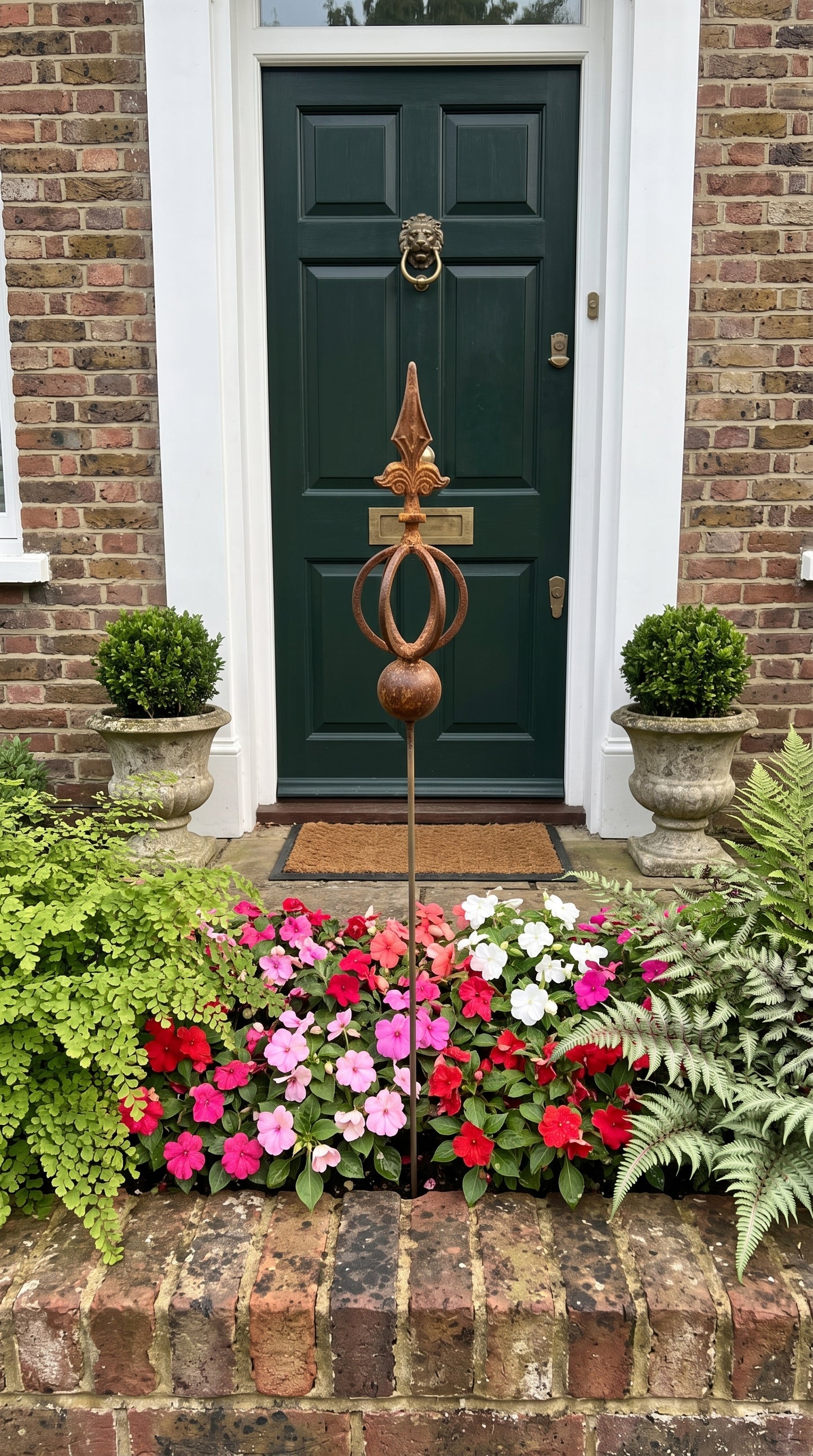 Estacas metálicas oxidadas para jardín, remate de jardín oxidado, decoración metálica para jardín, decoración metálica de jardín para exterior, decoración metálica oxidada para jardín