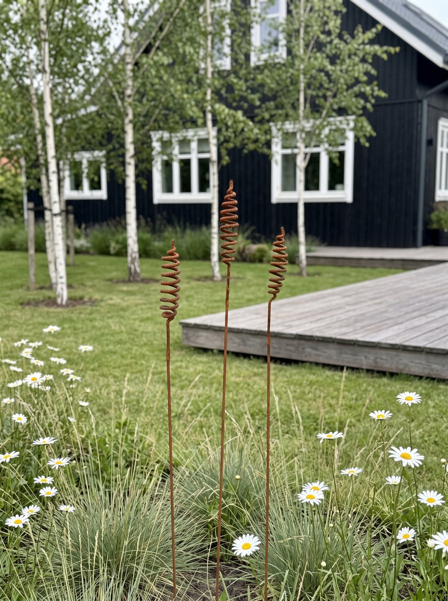 Rostige Blumen 12er Set, Blumen Garten Dekor, Metall Garten Dekor, Metall Garten Kunst, Outdoor Metall Dekor, Rostiges Metall Garten Dekor