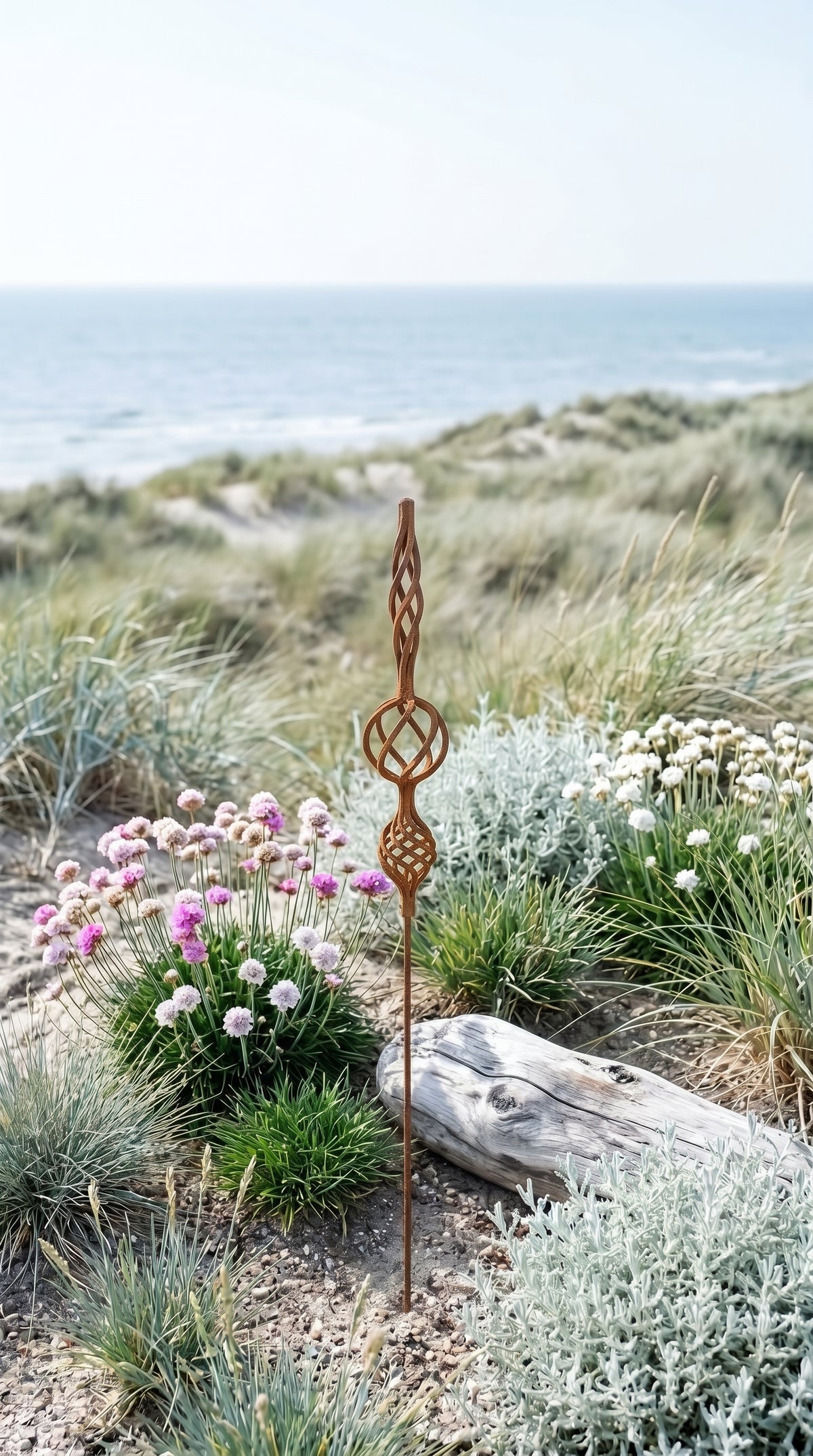 Rostige Gartenstecker aus Metall, Rostige Gartenspitze, Metall-Gartendeko, Metall-Gartendeko für den Außenbereich, Rostige Metall-Gartendeko