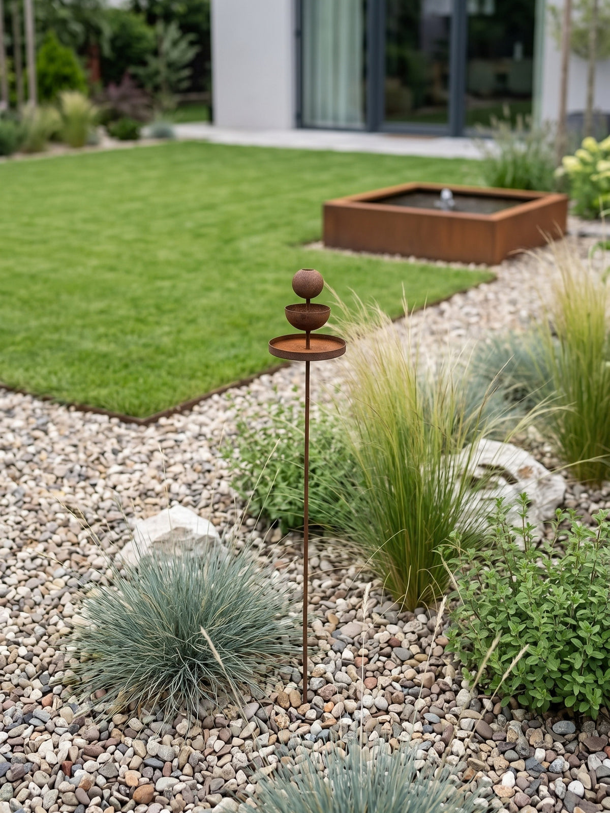 Bestselling Rusted Metal Rain Catcher & Pollinator Water Station – Functional Garden Art