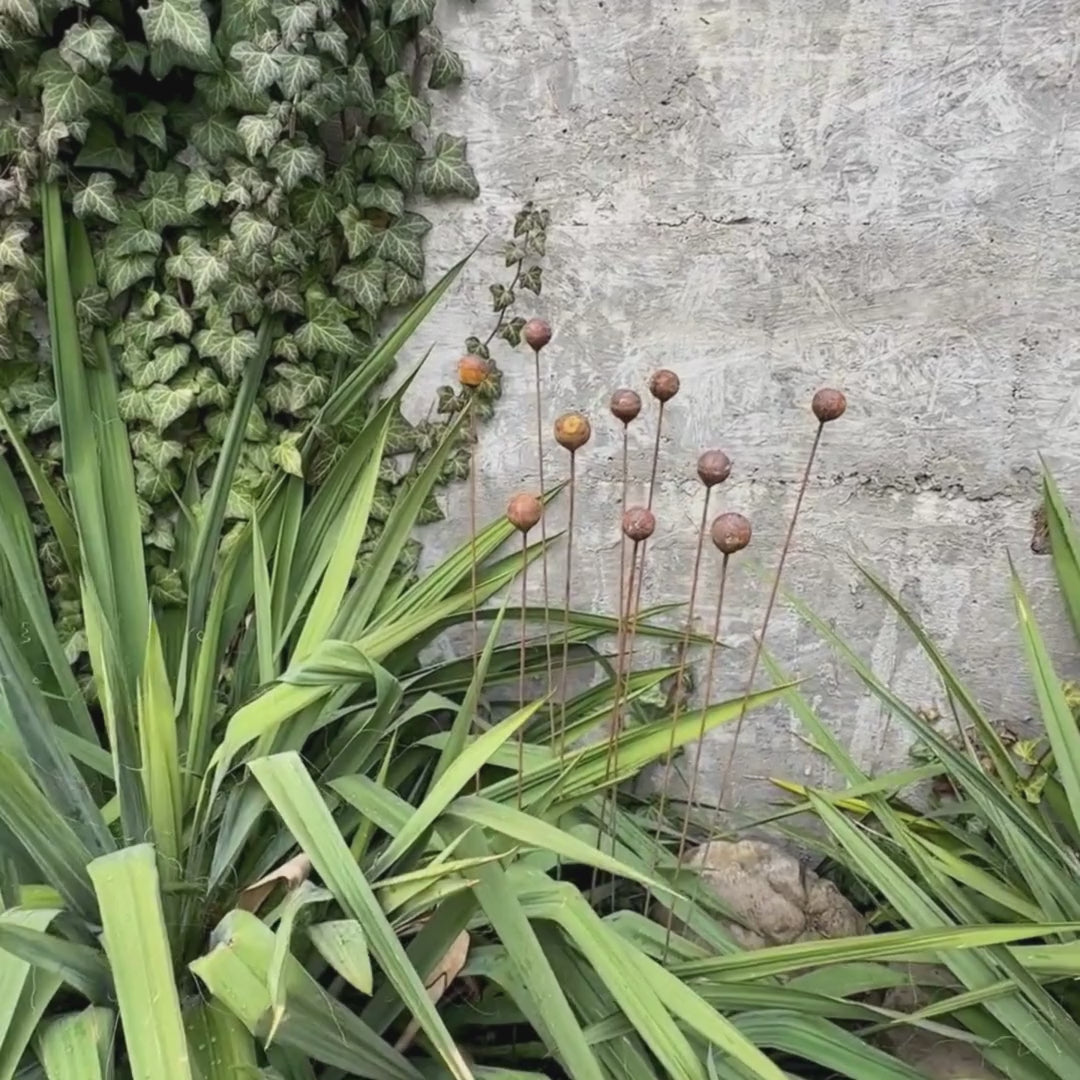 Rusty flowers set of 10, Metal Flower garden decor, Metal garden decor, metal yard art, outdoor metal decor, Rusty metal garden decor