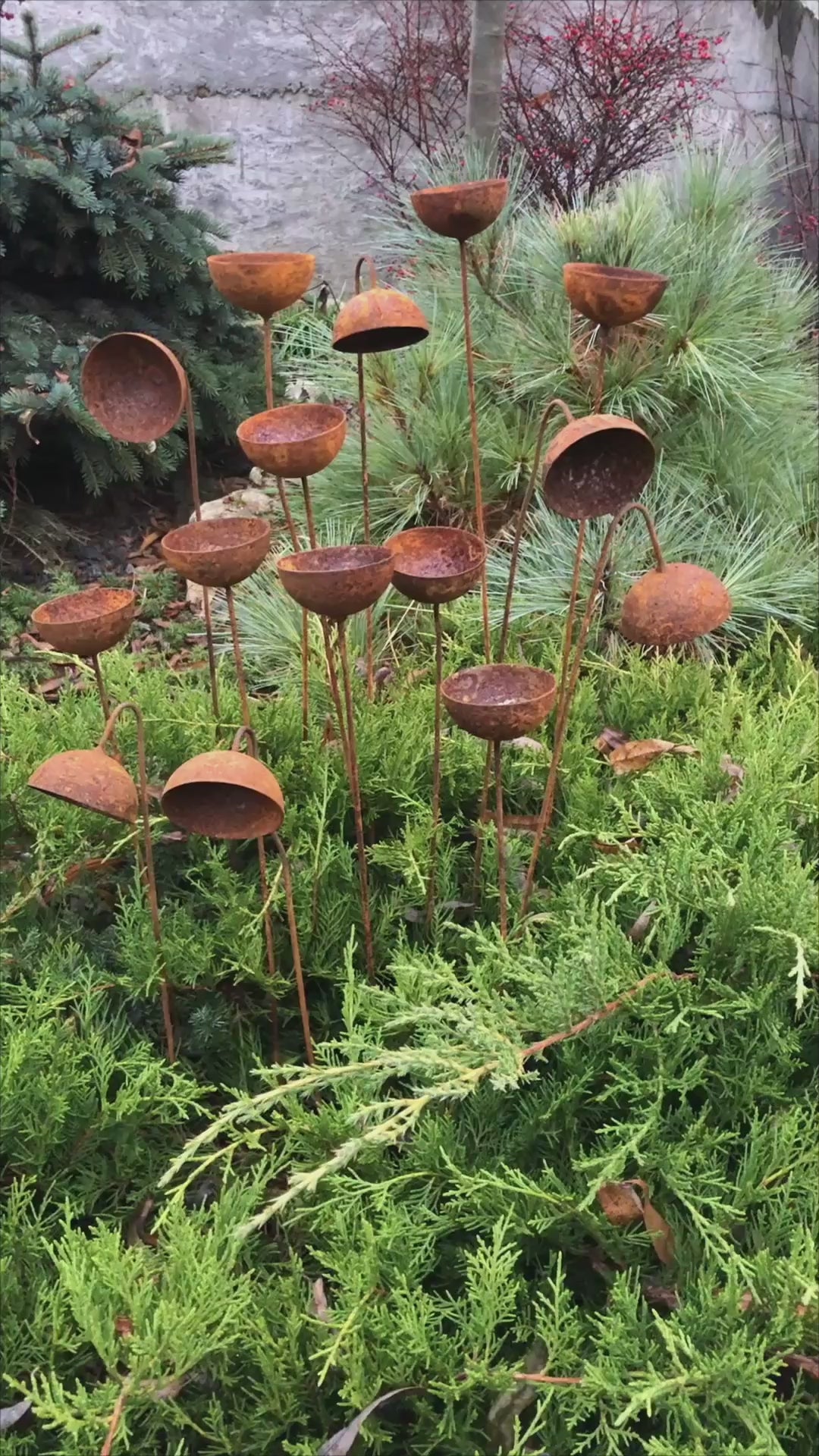 Rusty flower garden stakes, Flowers garden decor, Metal garden decor, metal yard art, outdoor metal decor, Rusty metal garden decor