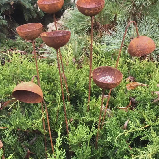 Rusty flower garden stakes, Flowers garden decor, Metal garden decor, metal yard art, outdoor metal decor, Rusty metal garden decor