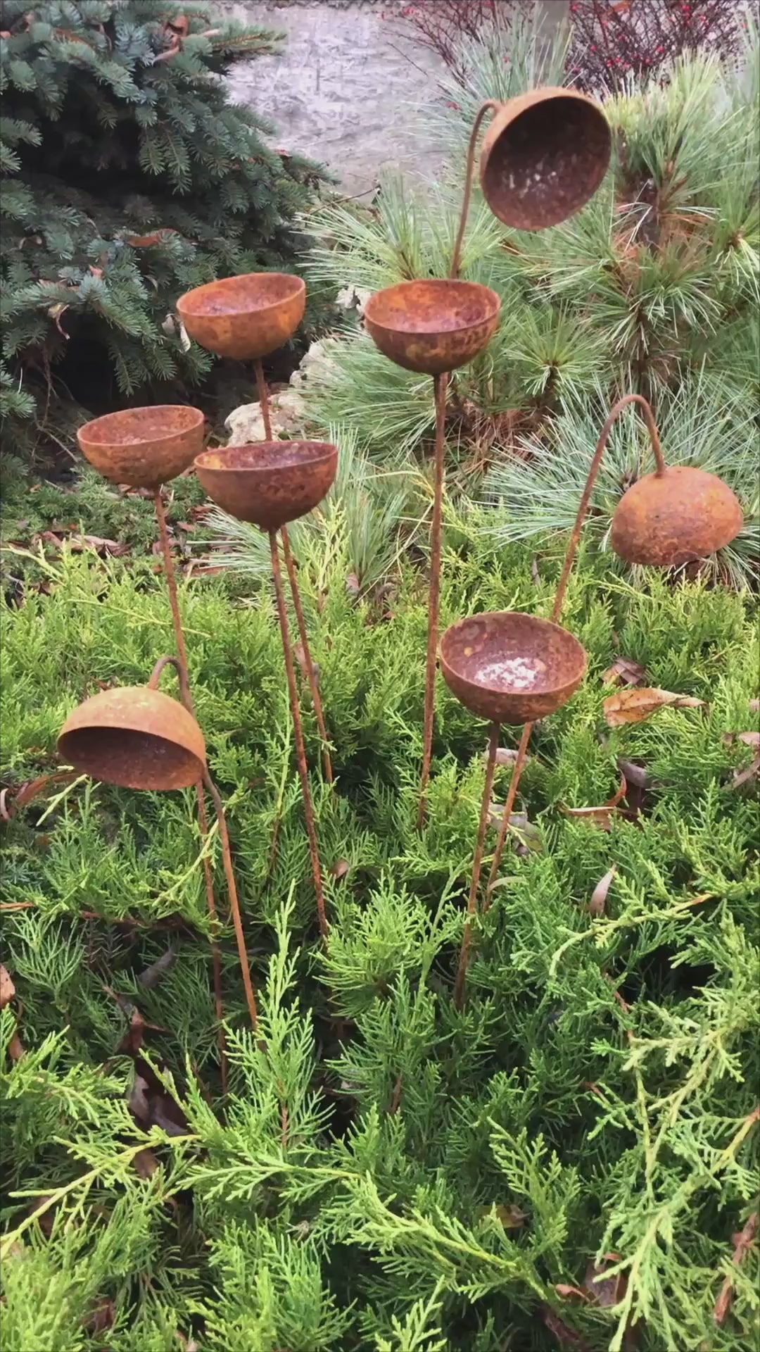 Rusty flower garden stakes, Flowers garden decor, Metal garden decor, metal yard art, outdoor metal decor, Rusty metal garden decor