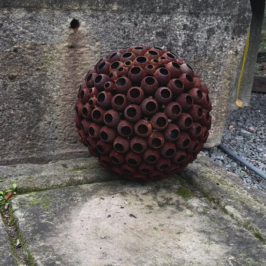 Art Rusty Metal Sphere Outdoor Garden Decor - Add a Touch of Zen Art