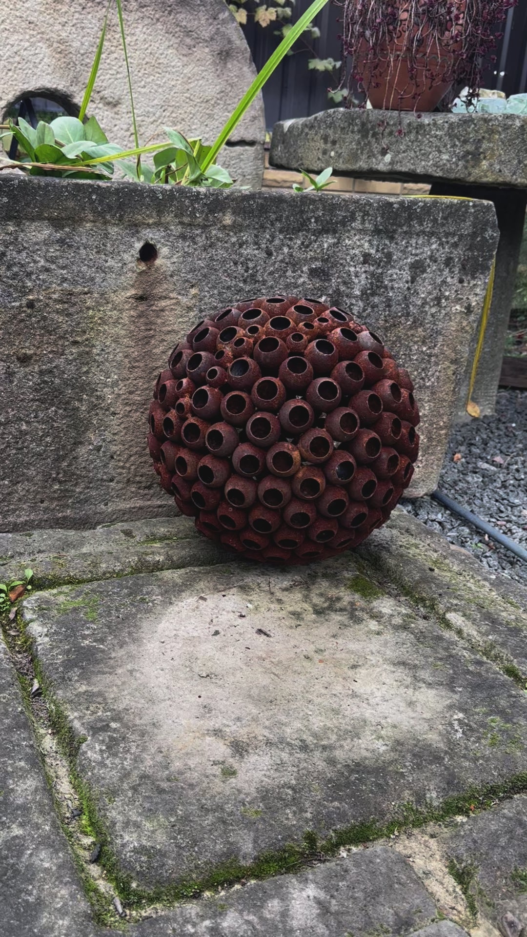 Art Rusty Metal Sphere Outdoor Garden Decor - Add a Touch of Zen Art