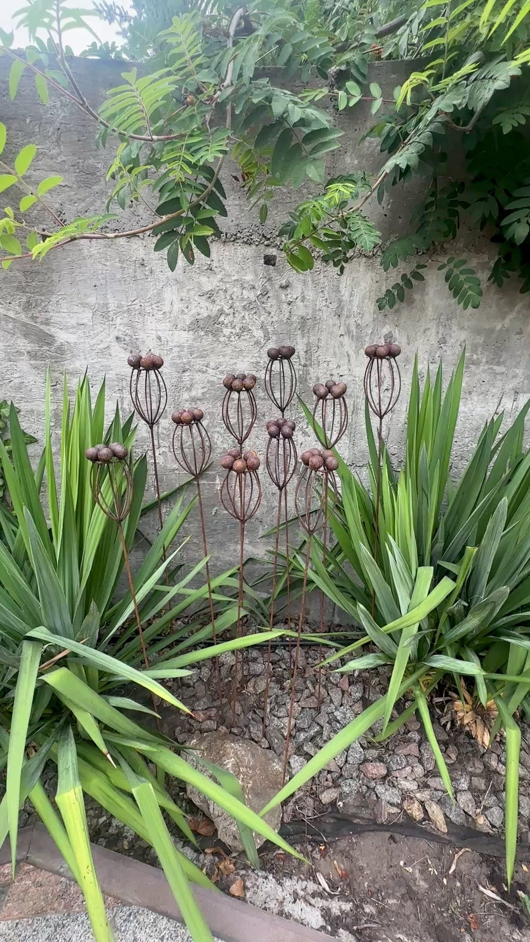 Rustic Metal Exotic Flowers, Set of 10 Handmade Garden Decor, Unique Landscaping Art, Outdoor Yard Art, Rustic Metal Floral