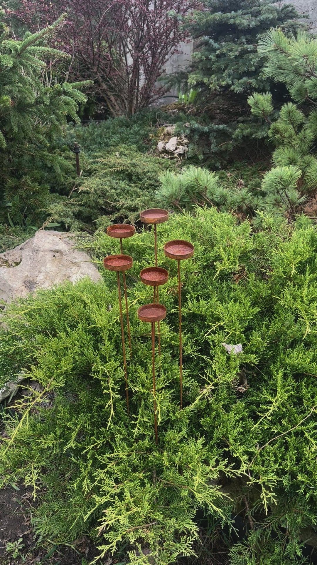 Rustic metal flowers set of 6 will place decorative accent in the garden compositions and landscape, create an atmosphere of romance and coziness in your home. This rusty metal art could be used as decoration at your home, in your garden, backyard, terrace or entrance to your home