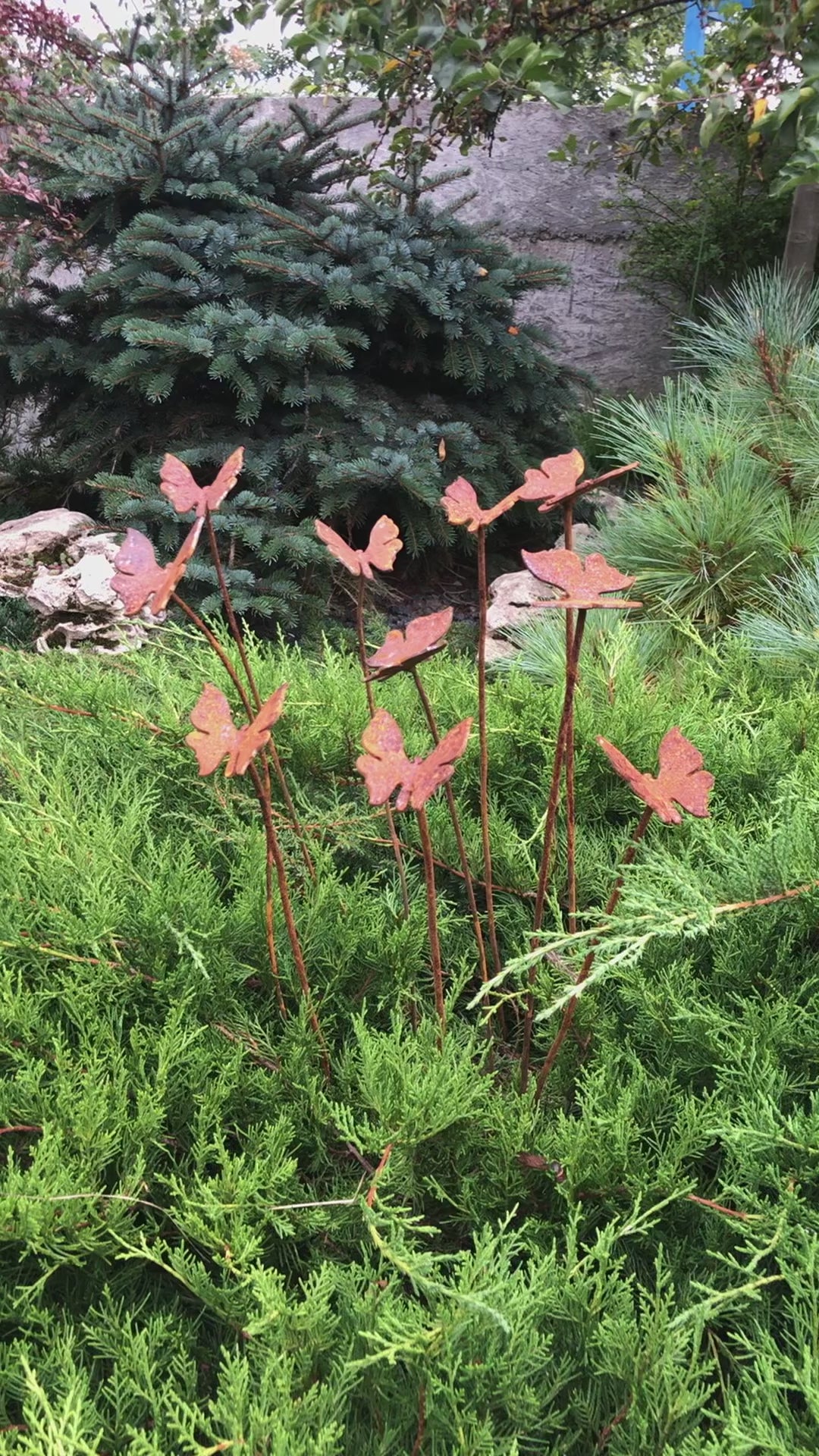 Rusty butterflies set of 10, 10 Rusty butterflies garden stakes, Metal garden decor, metal yard art, outdoor metal decor, gift for gardener