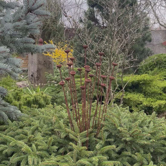 Rusty tiny flowers set of 20, 20 Rusty flowers garden stakes, Metal garden decor, metal yard art, outdoor metal decor, Rusty garden decor